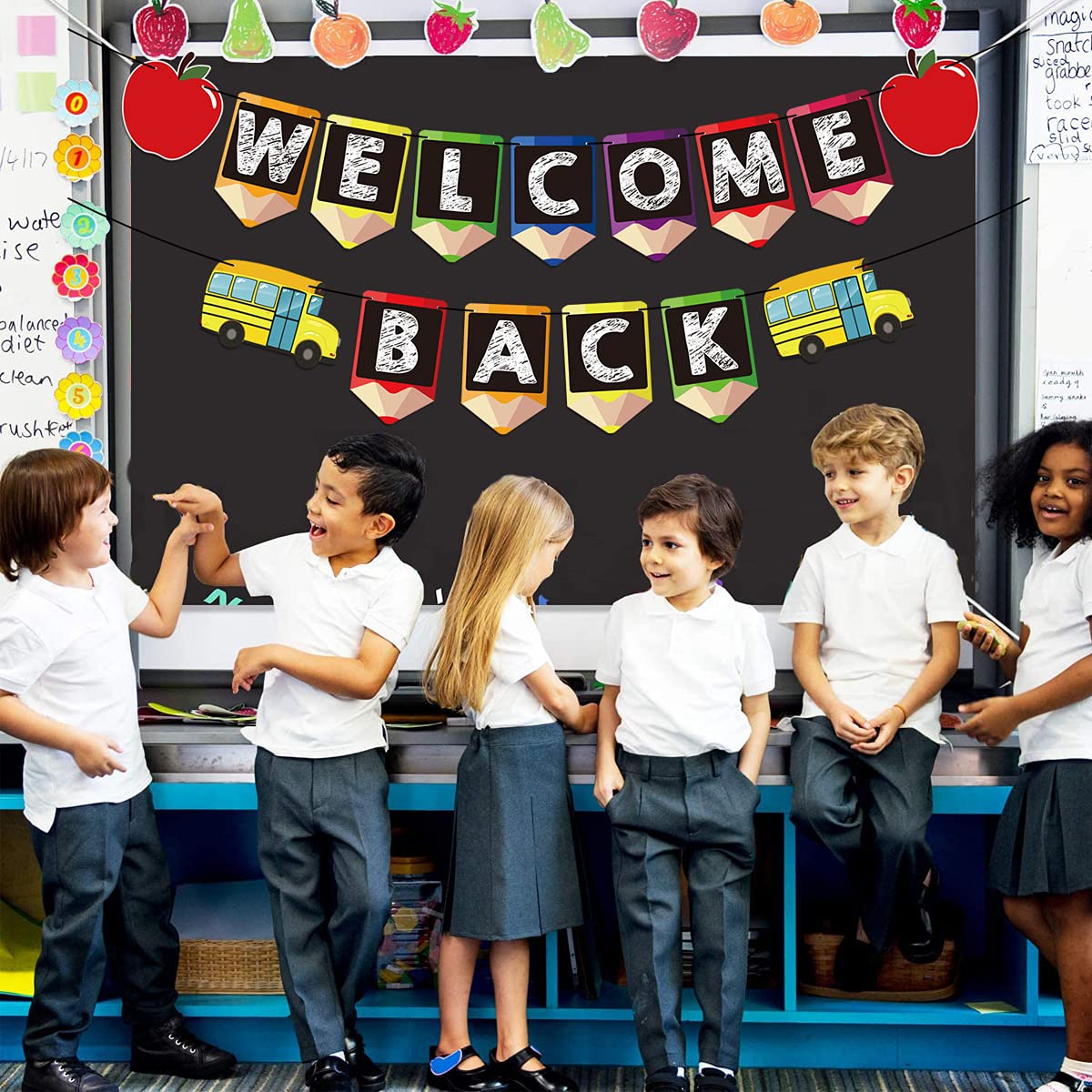 Welcome Back Banners - 2 Pack Classroom Decorations for Back to School & Teacher Appreciation | No DIY Required | Perfect for Bulletin Boards, Door Decor & Party Decorations