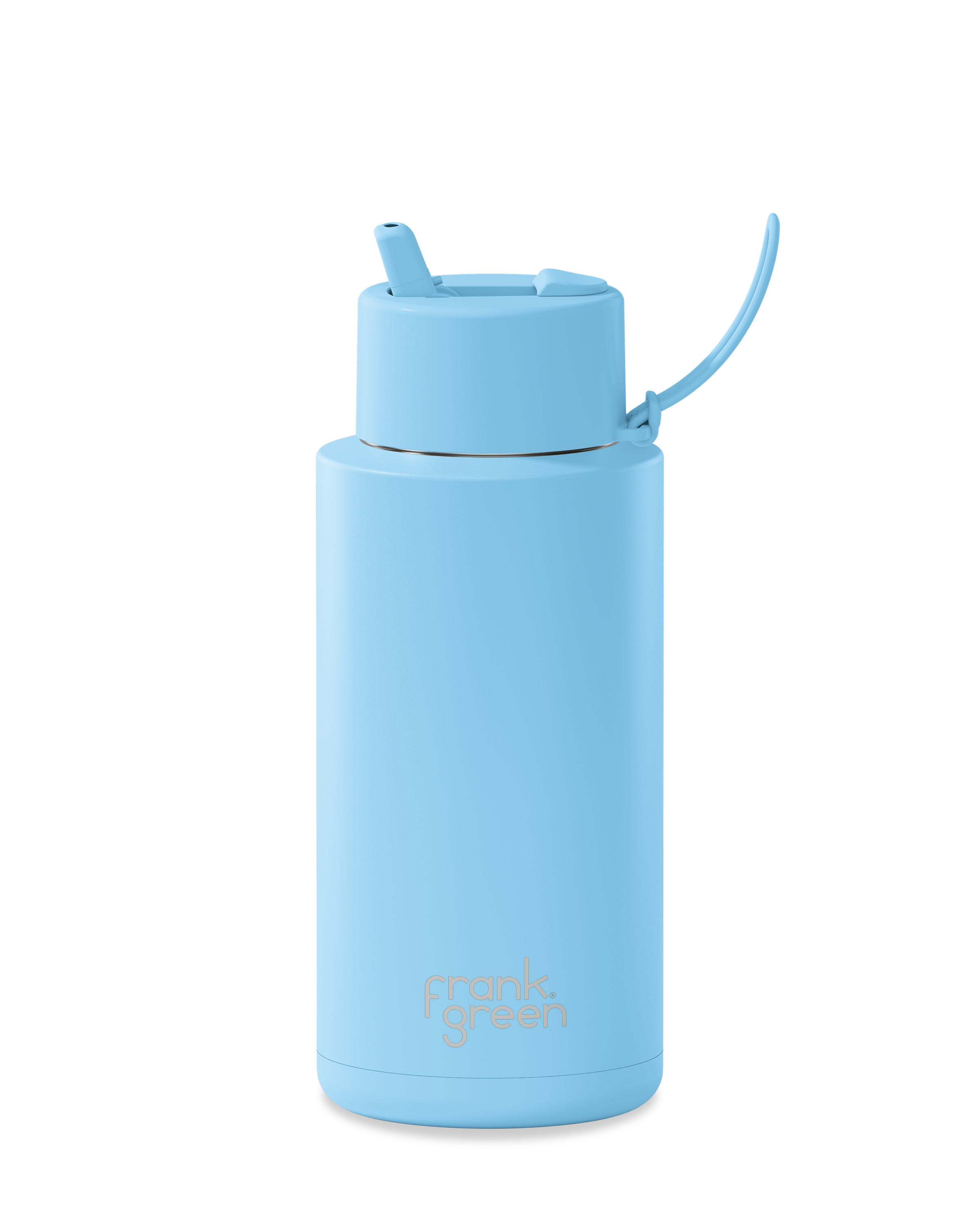 Eco-Friendly Ceramic Reusable Water Bottle - 34oz (1000ml) Leak-Proof & Insulated - Sky Blue - Perfect for Gym, Hiking, Office & Travel