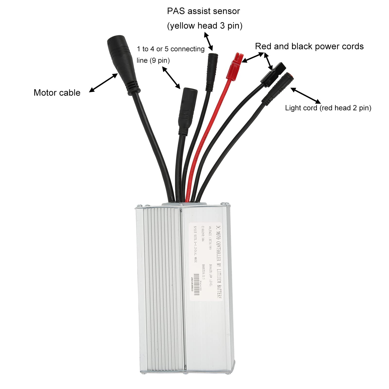 36V/48V 30A 1000W Electric Bike Motor Controller Kit with S900 LCD Display, Pedal Assist Sensor, Brake Handle & Tail Light - Perfect for E-Bike Conversion, DIY Electric Scooters & Bicycle Upgrades