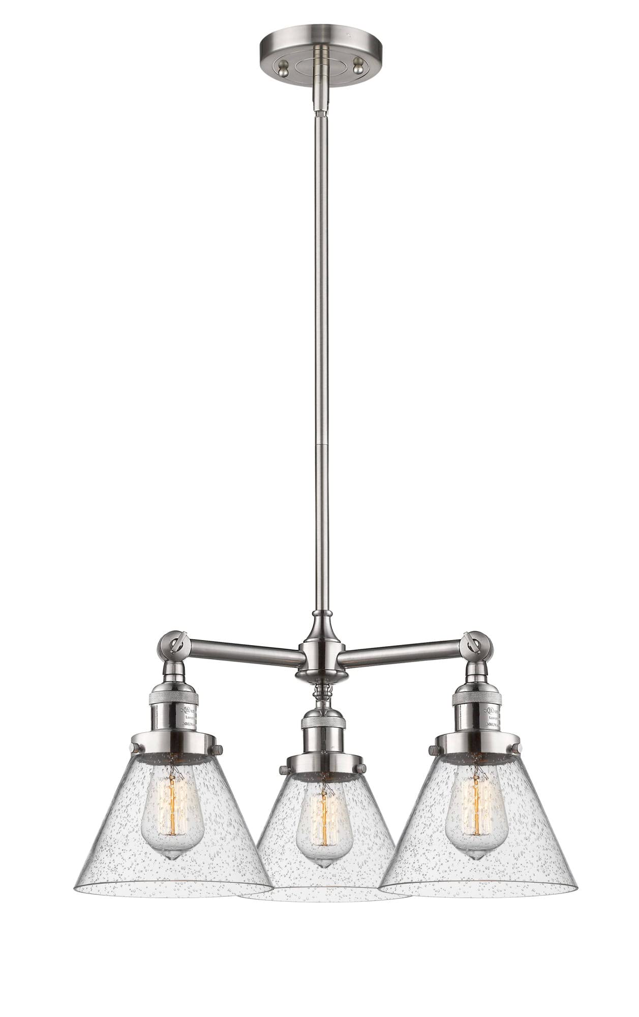 Innovations 207-PC-G42 3-Light Modern Chandelier in Polished Chrome - Elegant Ceiling Lighting Fixture for Dining Room, Bedroom or Living Room