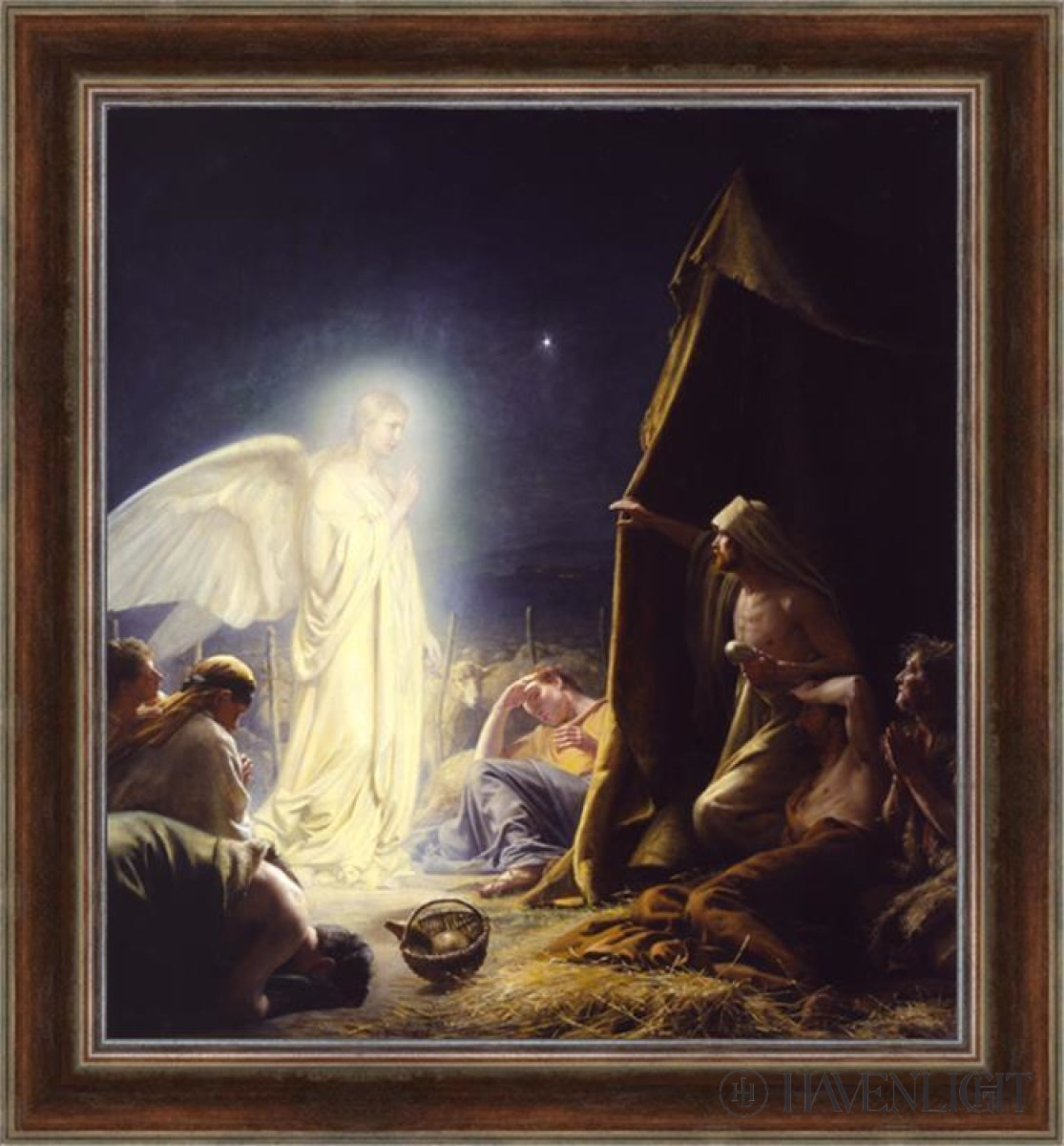 Shepherds By Carl Bloch - Premium Christian Wall Art for Home & Church Decor - Perfect for Christmas, Easter & Religious Celebrations