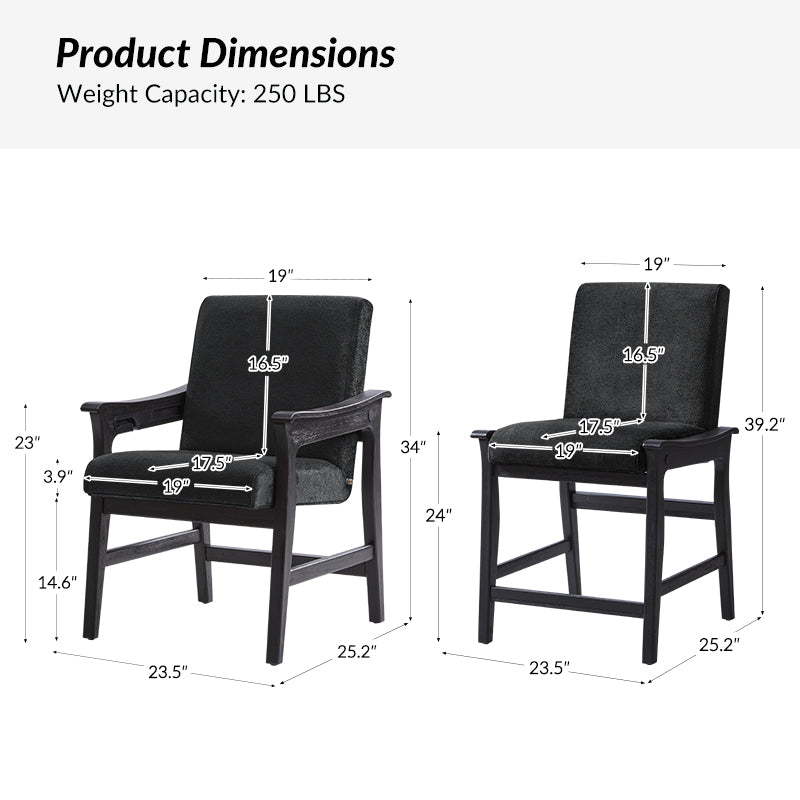 Modern Upholstered Counter Stool with Quick Shift to Dining Chair - Versatile Kitchen Island, Bar & Dining Room Seating for Home & Restaurant Use