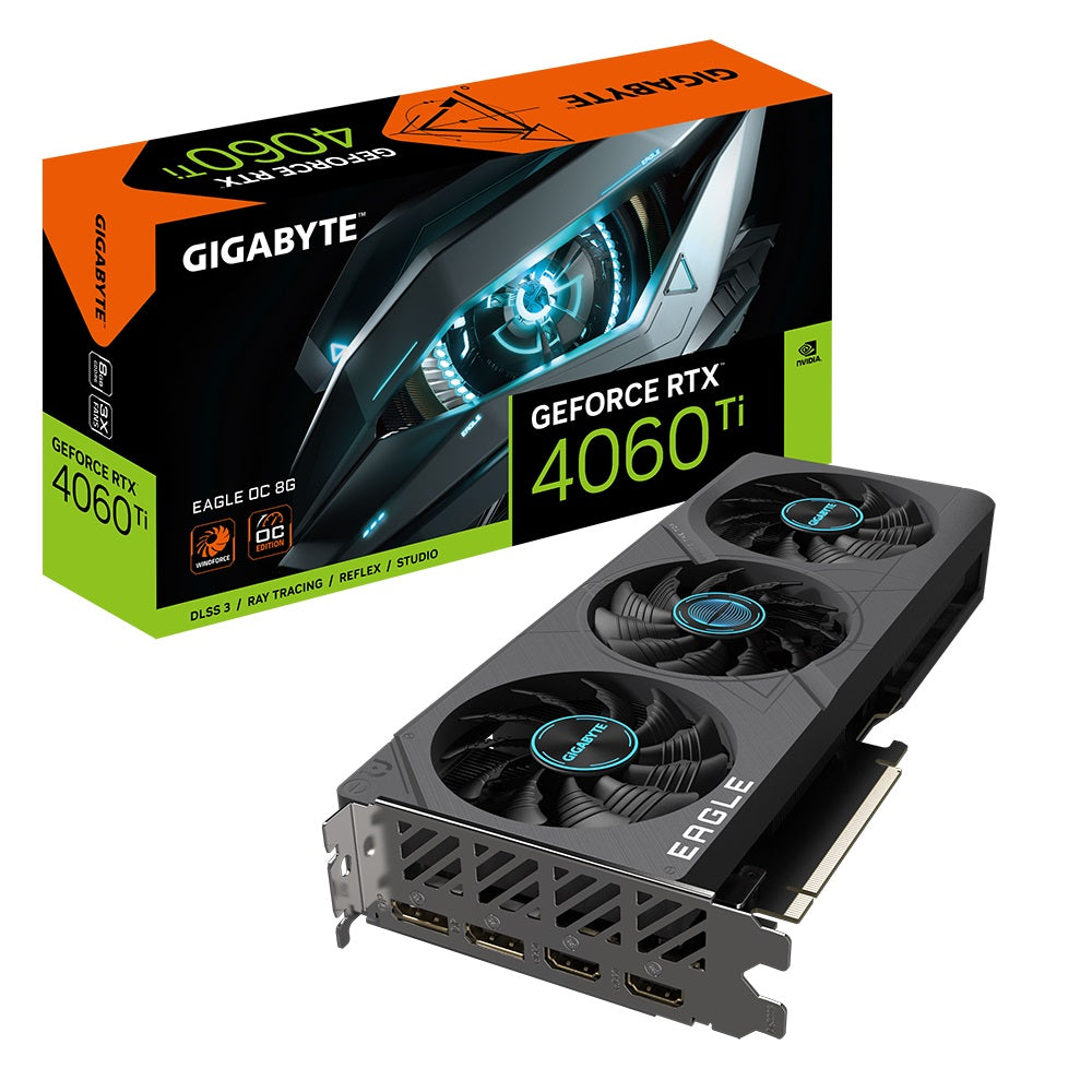 Gigabyte GeForce RTX 4060 Ti EAGLE OC 8GB GDDR6 Gaming Graphics Card - High Performance for 1440p Gaming, Video Editing & Streaming