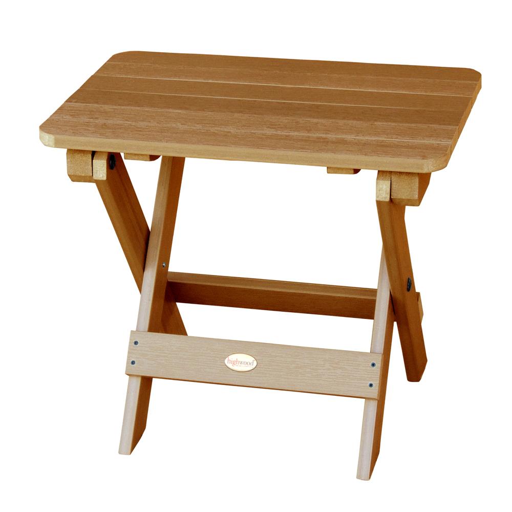 Highwood Folding Adirondack Side Table - Portable Outdoor Patio Furniture for Pool, Garden, Deck & Camping Use