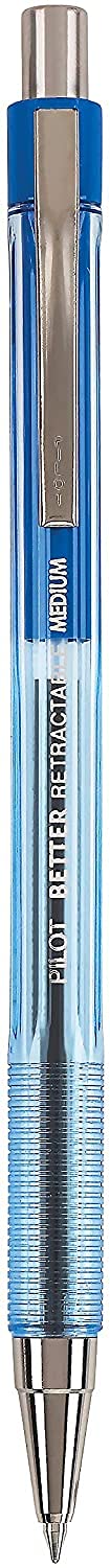 PILOT The Better Ball Point Pen - Refillable & Retractable Ballpoint Pens, Medium Point, Blue Ink, 6 Pack - Perfect for Office, School, Note Taking & Everyday Writing