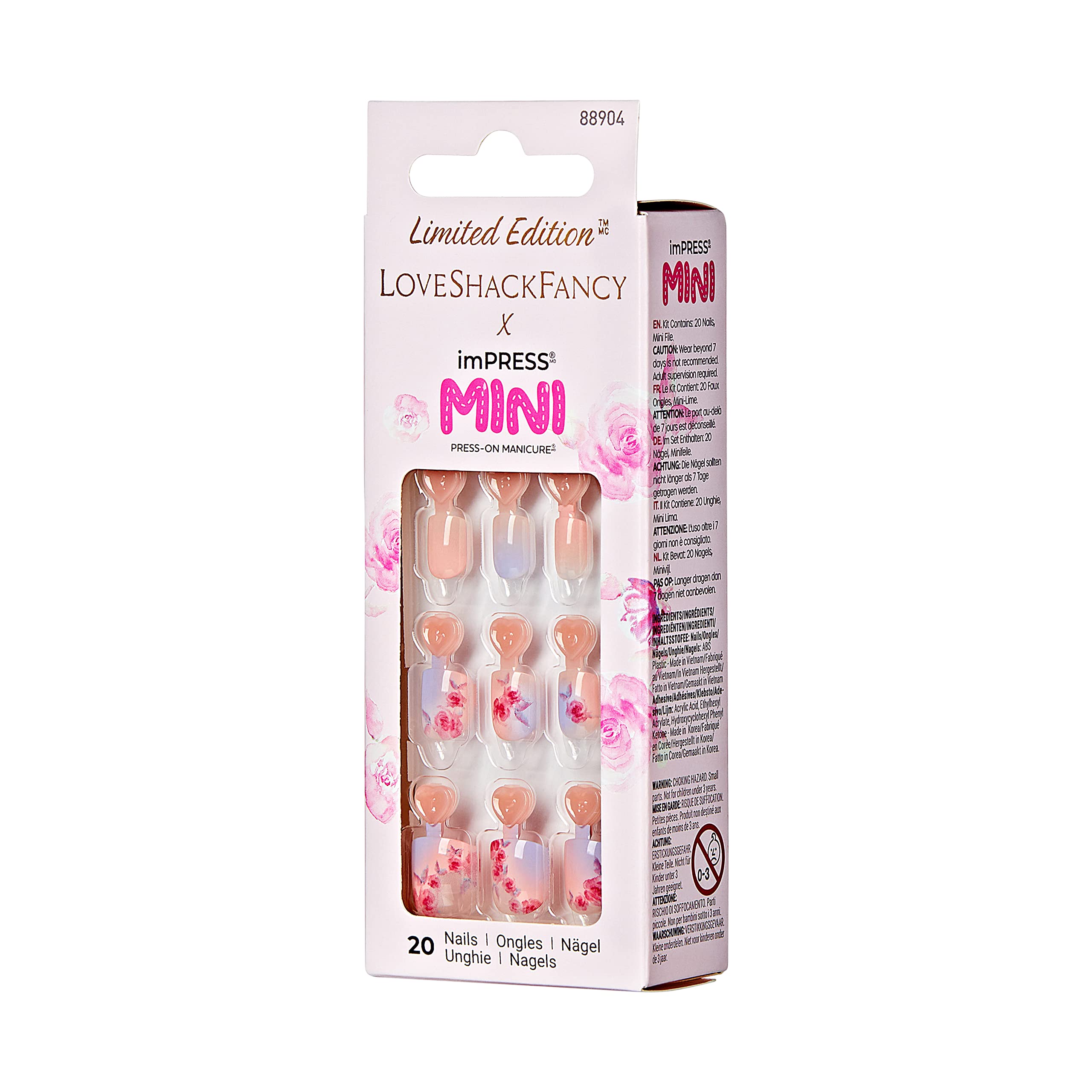 KISS LoveShackFancy x imPRESS Mini Press-On Manicure Set - Limited Edition 