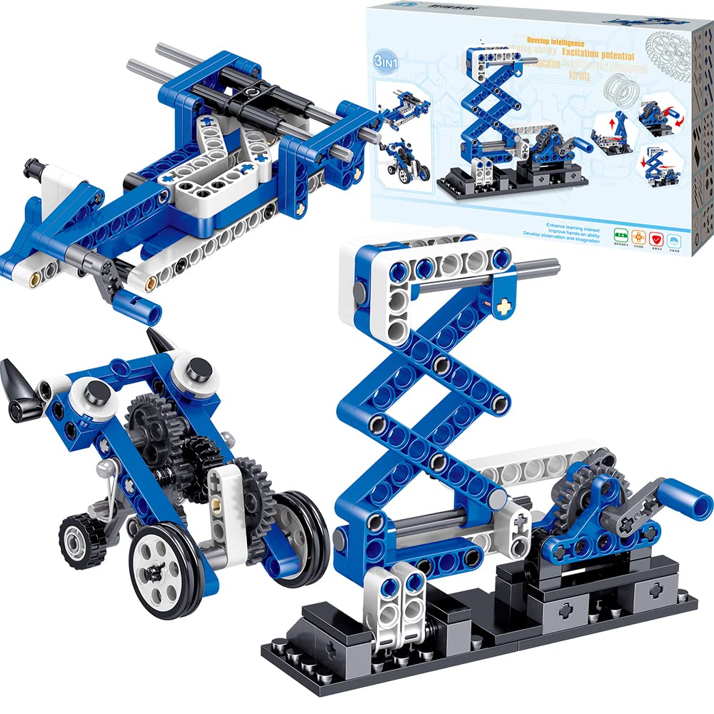 STEM Mechanics Gears Construction Kit - 173PCS Engineering Science Building Set for Kids | Educational STEM Learning Toys for Boys & Girls | Perfect for Classroom Projects, Homeschool Activities & Creative Play