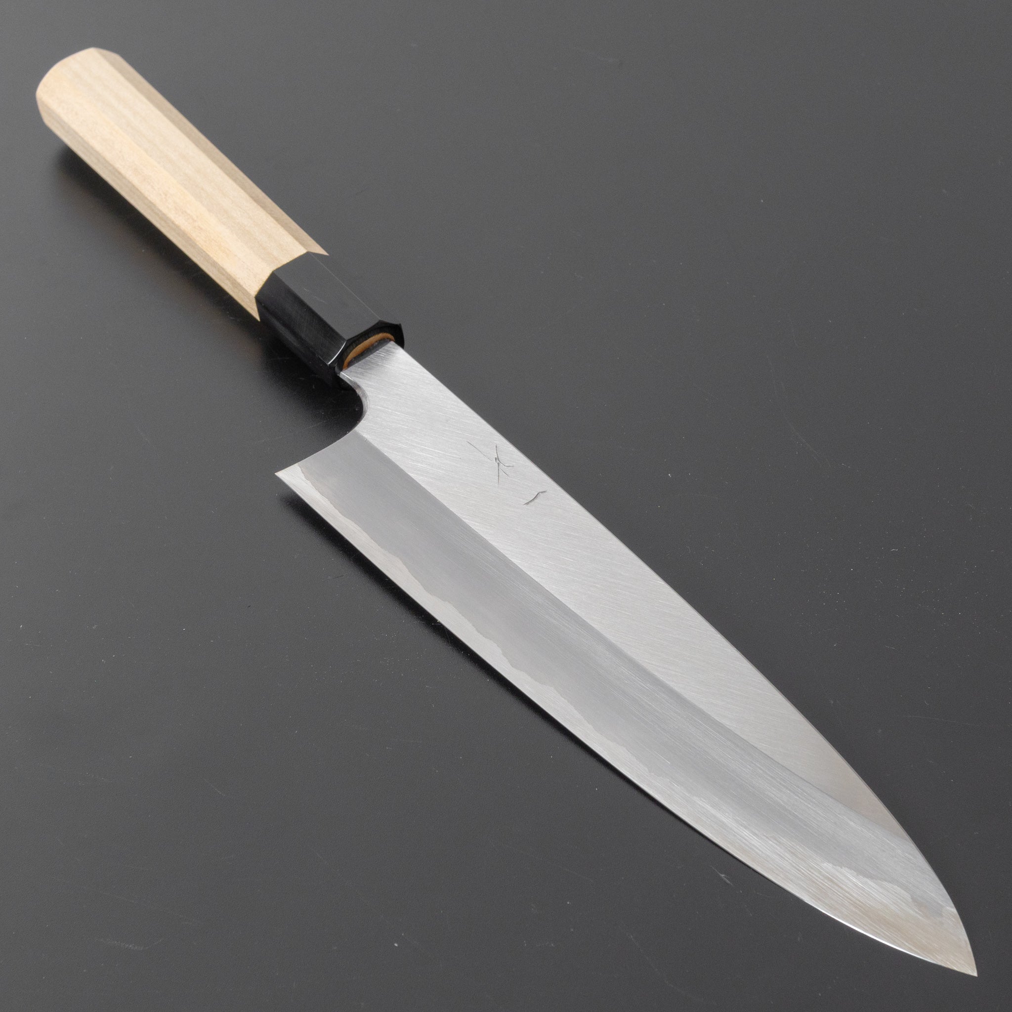 Hitohira Togashi White #1 Stainless Clad Migaki Gyuto 210mm Japanese Chef Knife with Ho Wood Handle - Perfect for Sushi, Meat Cutting & Professional Kitchen Use