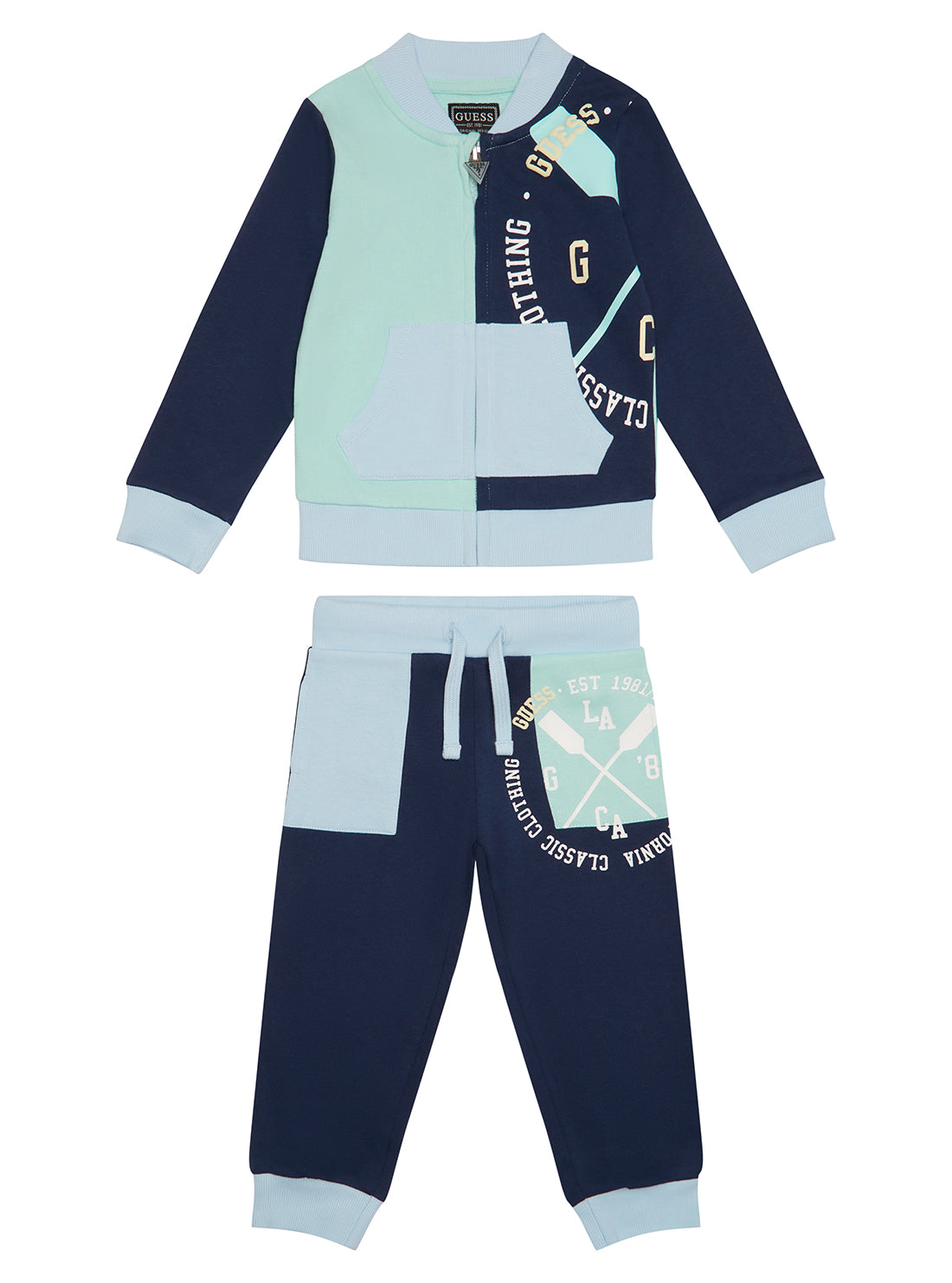 Blue Multi Active Top and Pants Set for Baby Boys & Girls (0-18 Months) - Perfect for Playtime, Outings & Photo Shoots