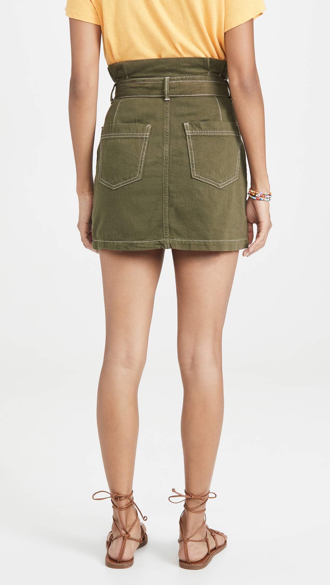 Free People Women's Splendor in The Grass Skirt - Army Green Size 2 | Boho Maxi Skirt with Side Slit | Perfect for Music Festivals, Beach Vacations & Summer Outfits