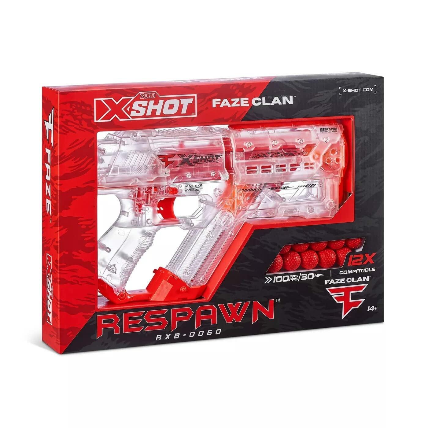 X Shot Faze Clan Respawn Toy Guns - 3 Pack with 36 Dart Balls | Foam Blaster Battle Game for Kids & Adults | Outdoor, Indoor, Party & Nerf War Fun