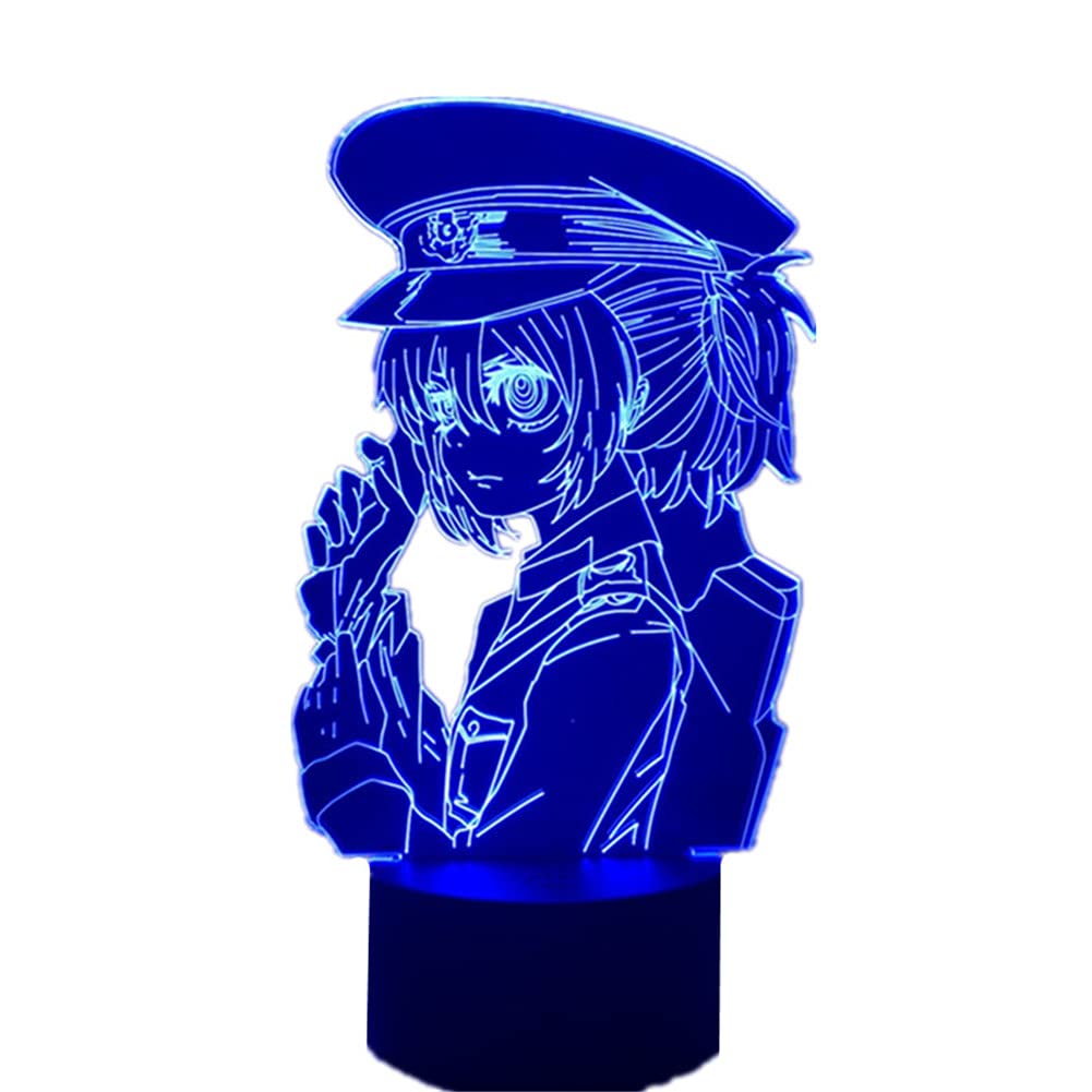 Saga of Tanya The Evil Anime 3D LED Night Light - Tanya Von Degurechaff Touch/Remote Control Table Lamp with 7-16 Color Changing Modes, USB Powered - Perfect for Home Decor, Bedroom, Gaming Room, and Anime Fan Gifts