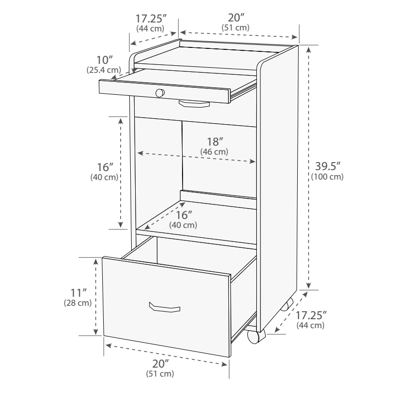 Element Trolley™ - Heavy Duty Rolling Utility Cart with 3 Shelves for Storage & Organization | Perfect for Home, Office, Warehouse & Retail Use