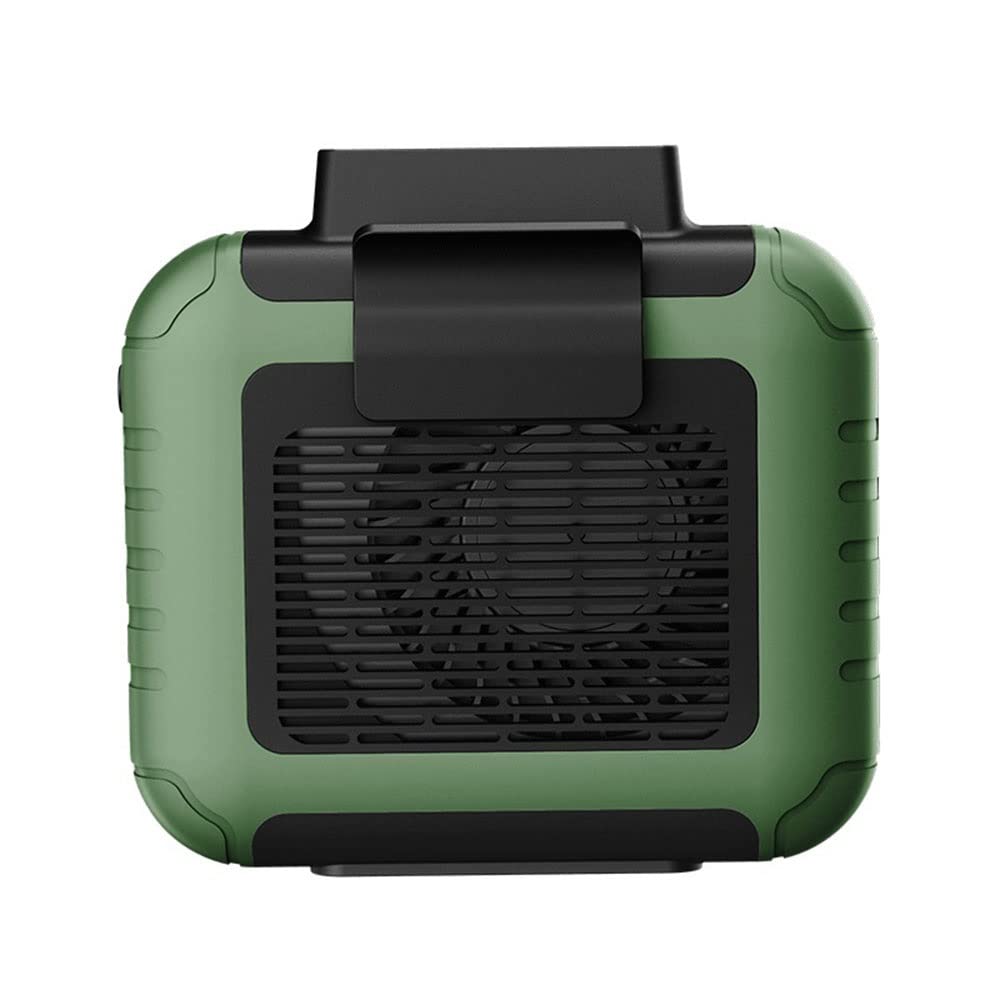 BIAJIAZHUA 3-Speed 8000mAh Rechargeable Cooling Fan - Portable Hands-Free Waist Clip Fan for Outdoor Activities, Farm Work, Hiking, Camping & Travel - Long Battery Life Personal Fan (Green) - Perfect for Construction, Gardening, Sports & Summer Heat Relief