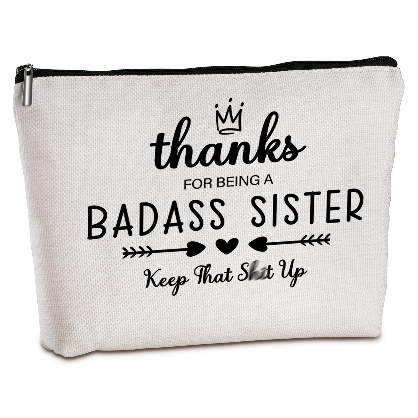 Best Sister Birthday Gifts - Travel Makeup Bag with Zipper for Women | Friendship Gifts for Bestie, Soul Sister & Sister-in-Law | Christmas Present Idea | Perfect for Travel, Cosmetics Storage & Daily Use
