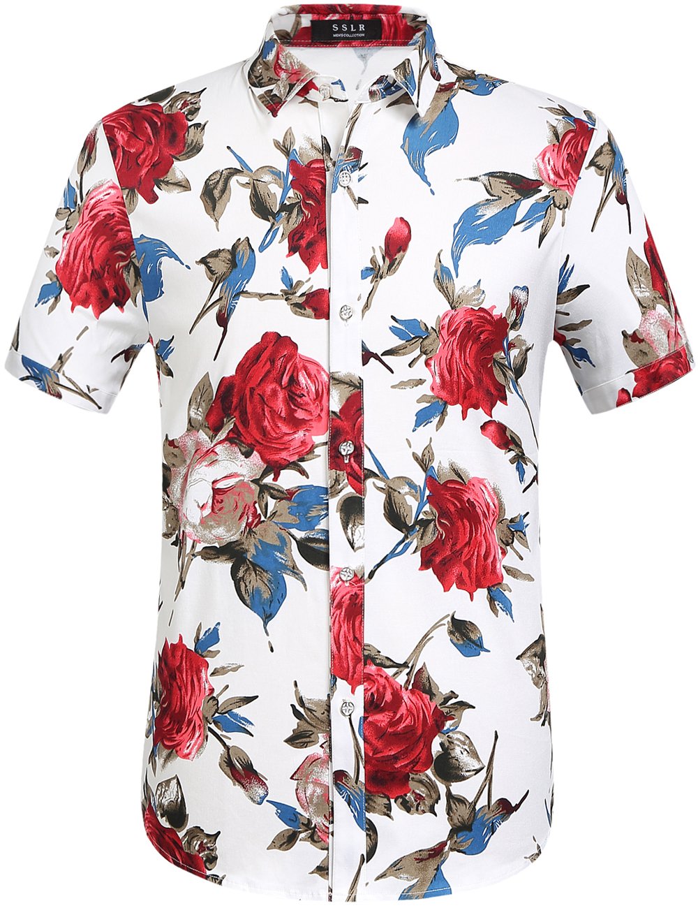 **Men's Hawaiian Shirt - SSLR Casual Short Sleeve Button Down Shirt for Summer, Beach, Luau & Vacation - Breathable & Stylish Aloha Shirt**