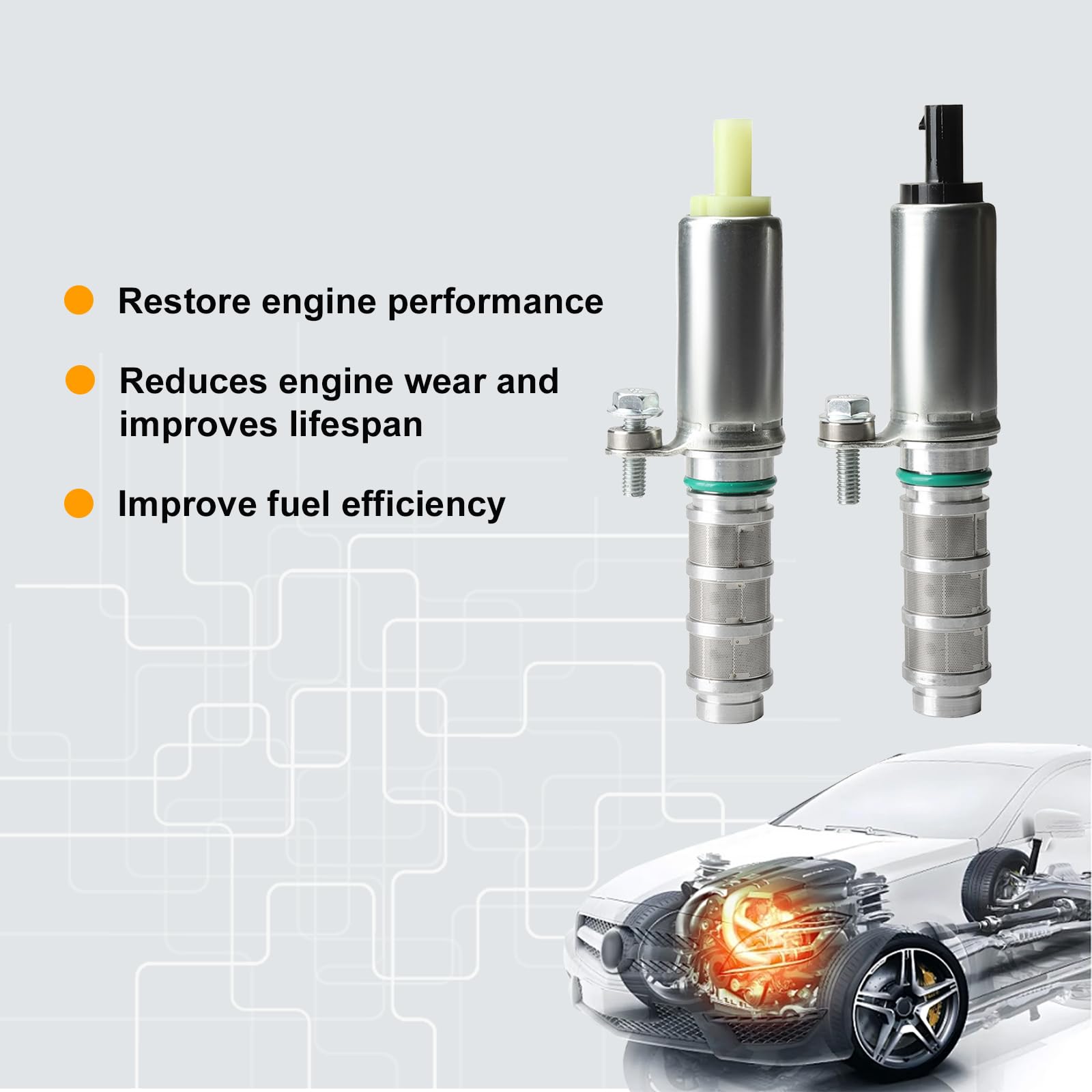 VVT Solenoid Intake & Exhaust - Variable Valve Timing Solenoid Replacement for Buick Envision, Cadillac ATS/CT6/CTS, Chevy Equinox/Impala/Acadia/Canyon/Terrain 2.0L 2.5L - Compatible with #916-935 & #916-937 - Improve Engine Performance & Fuel Efficiency
