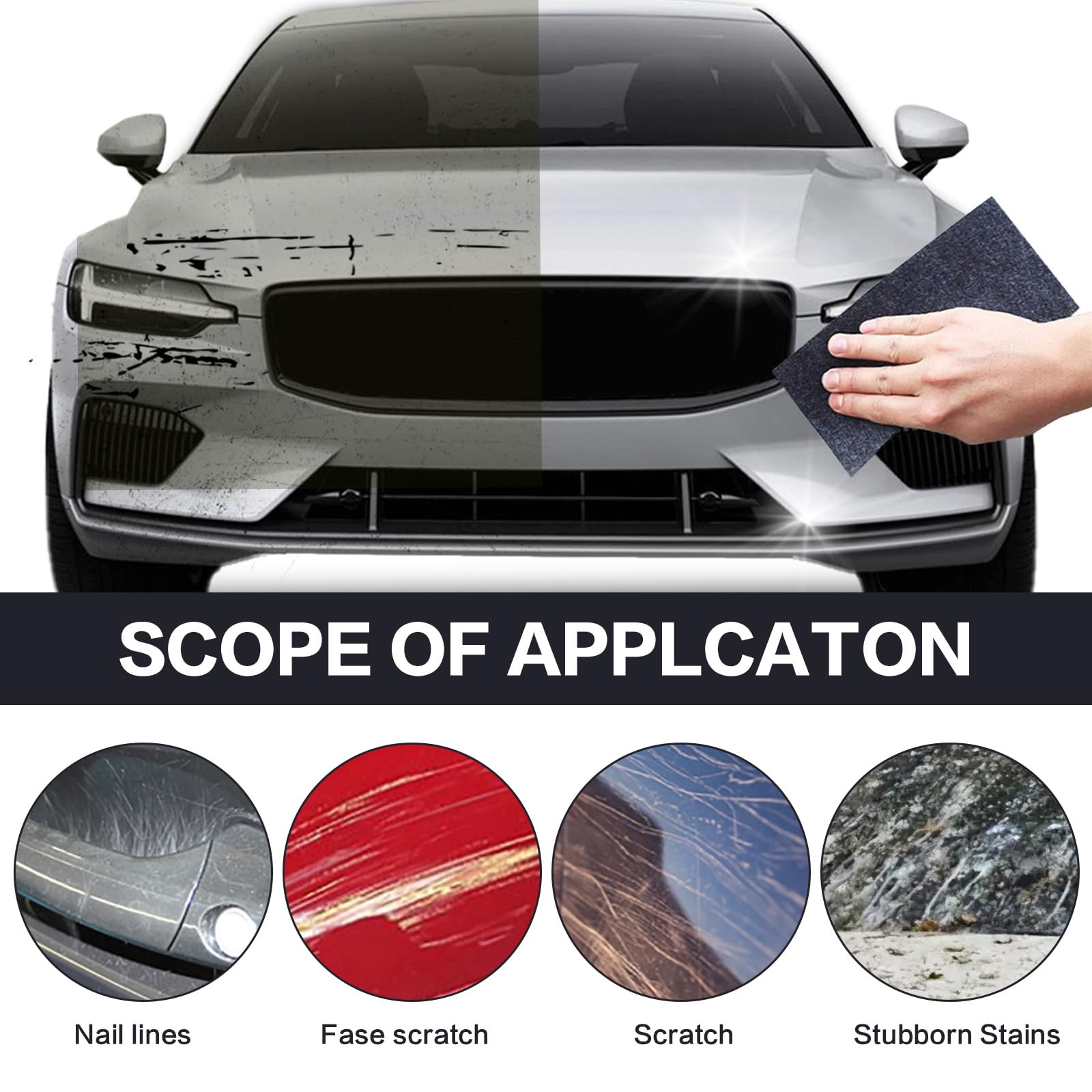 6-Pack Nano Sparkle Cloth - Premium Car Scratch Remover for Paint Repair | Microfiber Buffing Pads for Vehicle Detailing & Polishing | Perfect for DIY Car Care, Auto Body Shops & Professional Detailing Services