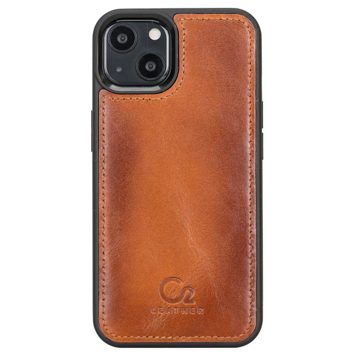 Premium Burnished Tan Leather Wallet Case for iPhone 13 Mini - Slim Protective Cover with Card Slots | Perfect for Everyday Use, Travel & Business (5.4-inch)