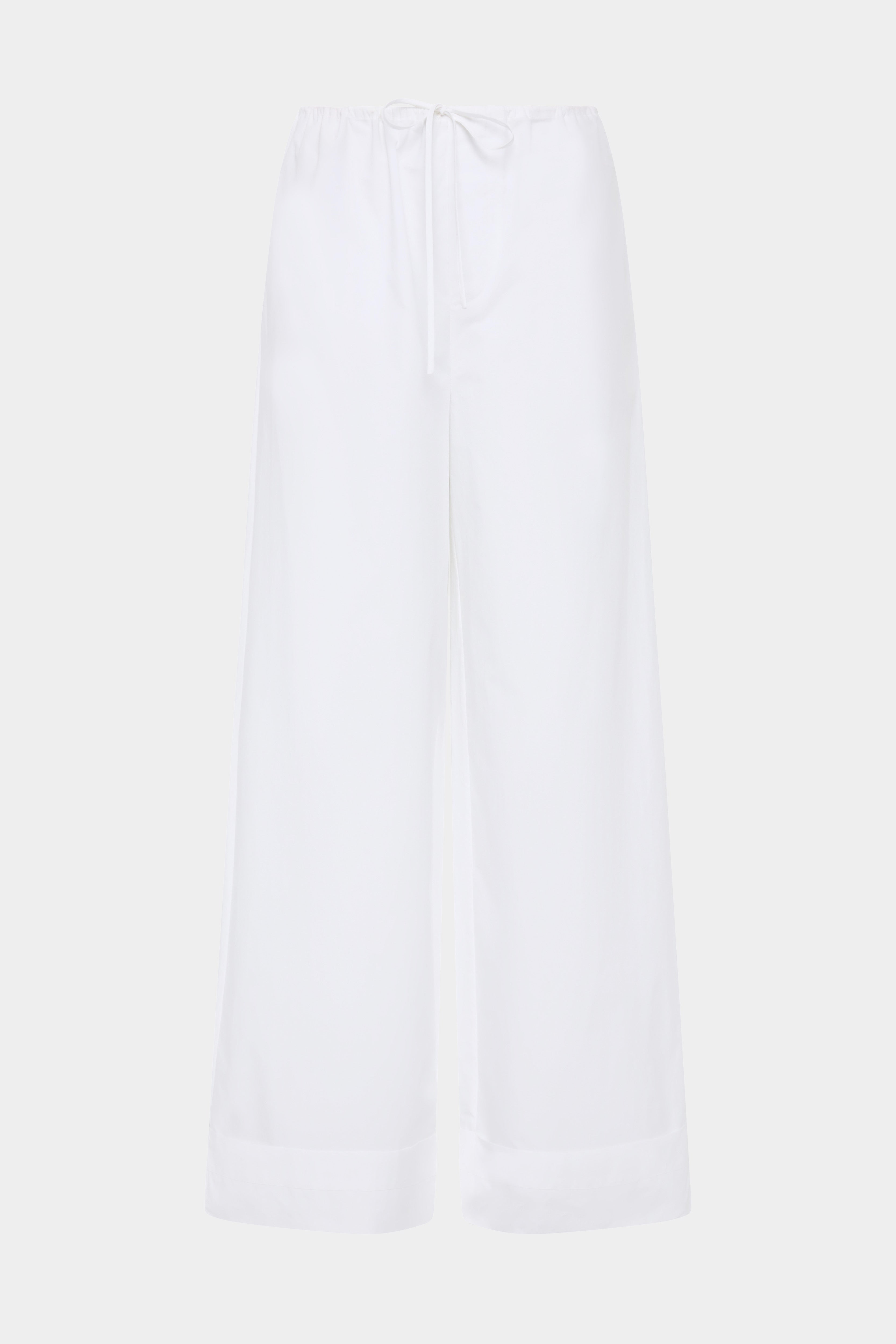 Zaria Ivory Pants for Women - Comfortable High-Waisted Wide Leg Trousers for Office, Travel & Casual Wear