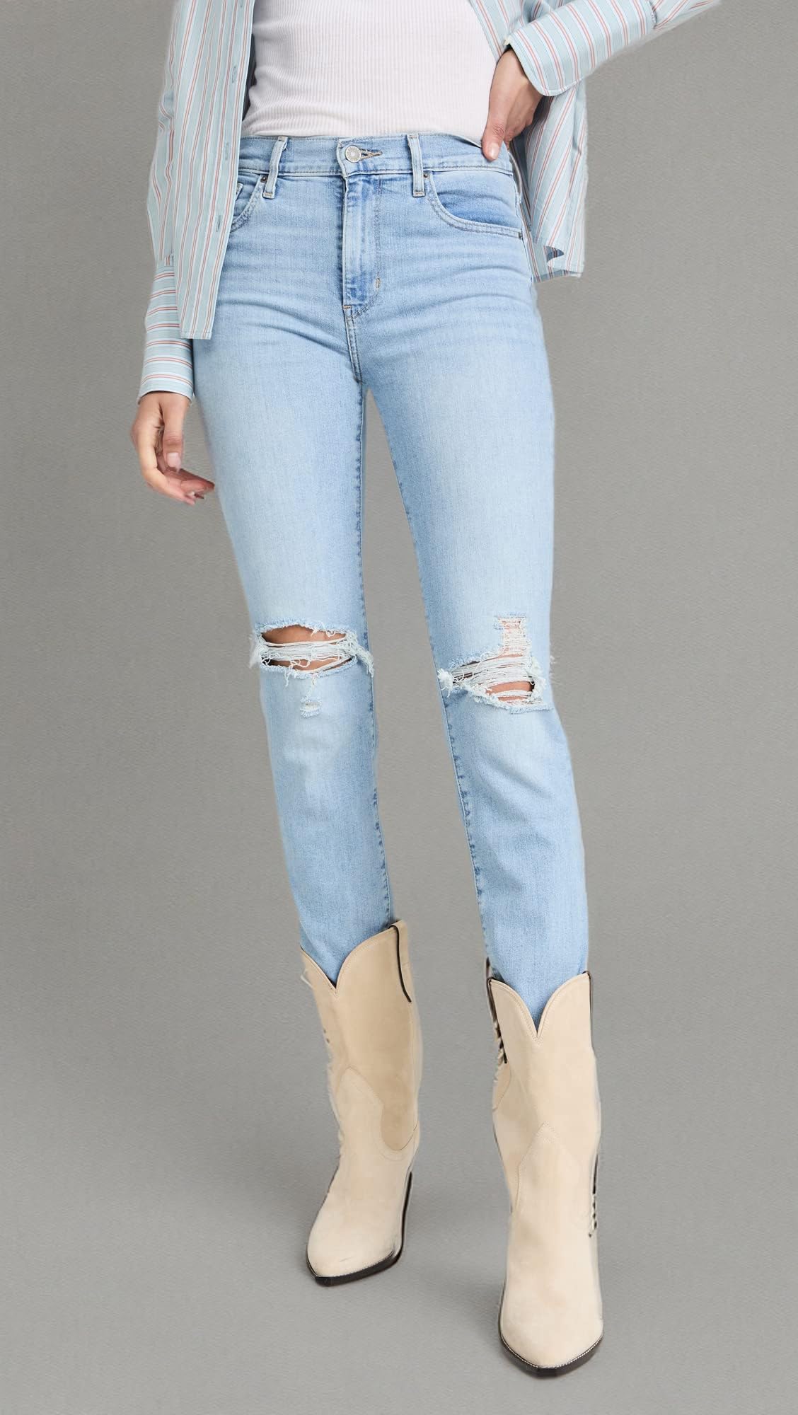 Levi's Women's Premium 724 High Rise Straight Jeans - Slim Fit Stretch Denim Pants for Casual Wear & Everyday Outfits