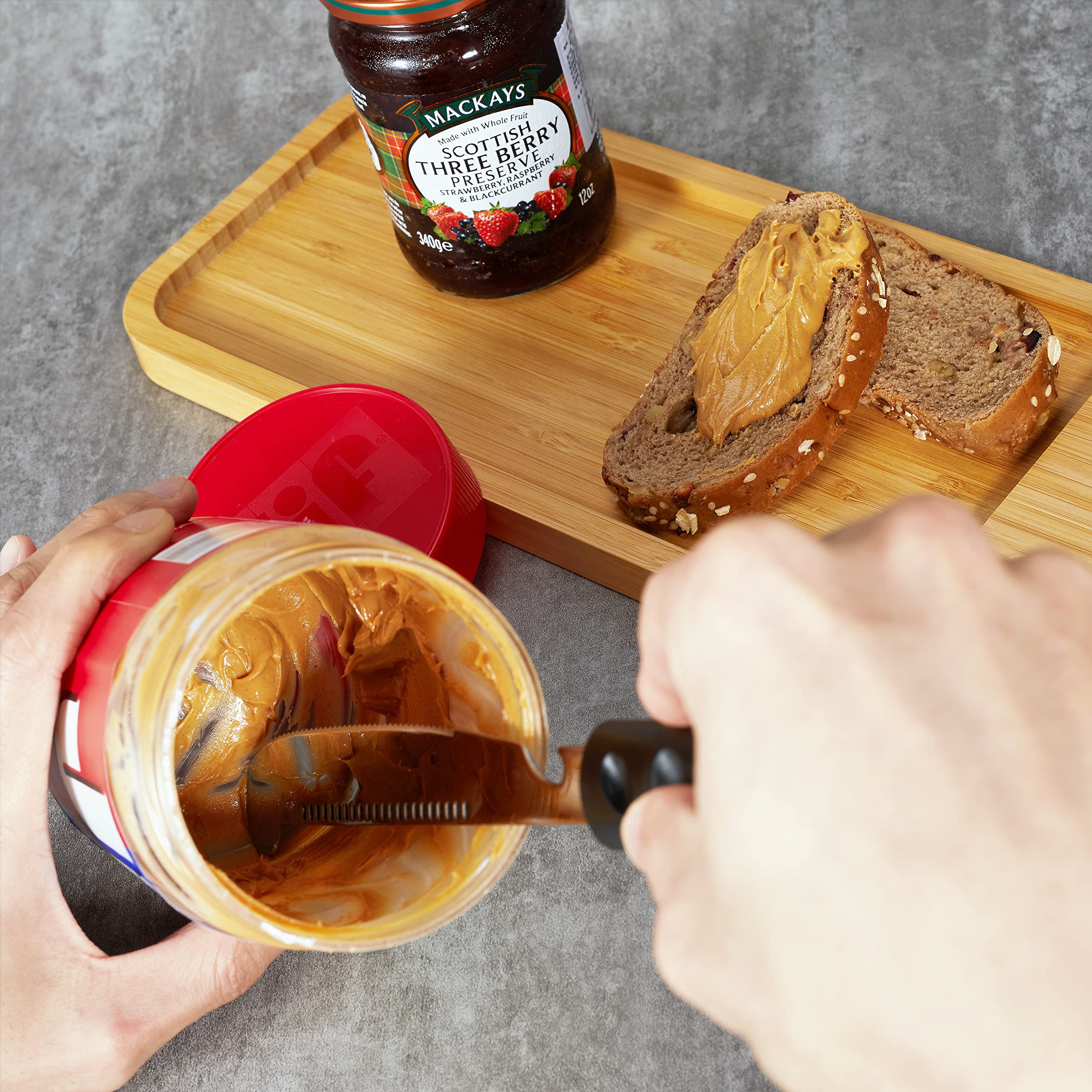 4-in-1 Multi-Function Kitchen Knife - Perfect for Spreading Peanut Butter, Butter & Jam | Easy Jar Scraping, Stirring & Cleaning | Bottle & Can Opener | Ideal for Camping, Picnics & Home Cooking