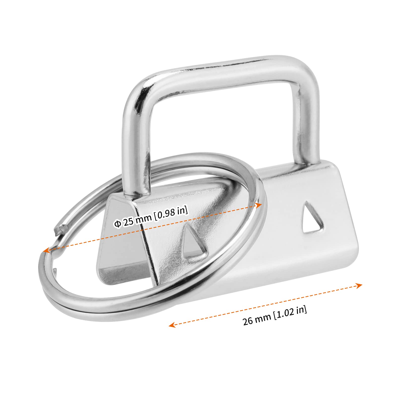 HOZEON 150 Pack 1 Inch Key Fob Hardware with Key Rings - Bulk Silver Keychain Accessories for DIY Keychains, Bags, Handcrafts - Perfect for Keychain Making, Gifts, and Organization