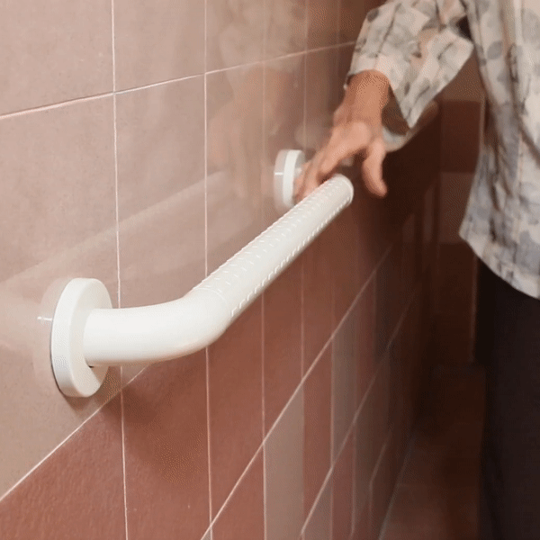HappyBath Stainless Steel Nylon Grab Bar - Shower Safety Handle for Elderly & Disabled - Bathroom Assist Rail for Bathtub & Toilet Safety