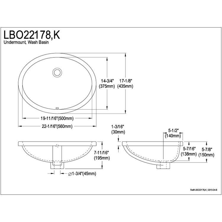 Premium Black China Undermount Bathroom Sink with Overflow Hole - LBO22178K - Perfect for Modern Bathroom Renovations and Luxury Home Decor