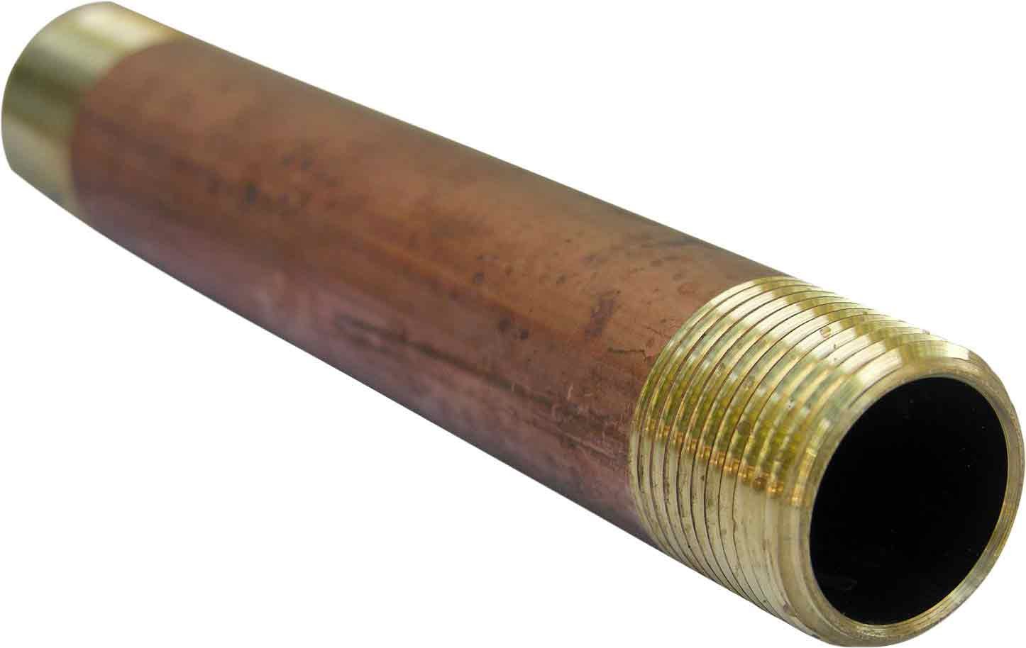 LASCO 17-9501 3/4-Inch x 6-Inch Red Brass Pipe Nipple - Durable Plumbing Fitting for Water Supply, Gas Lines & HVAC Systems