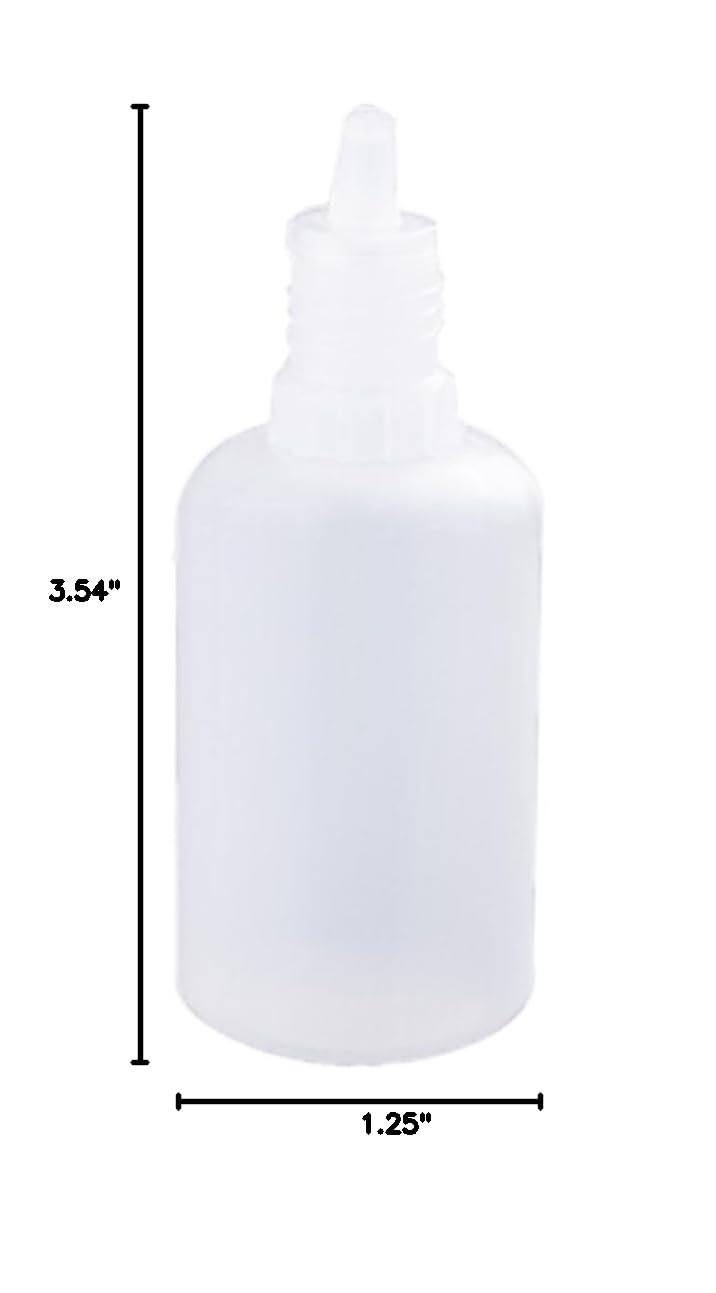 50pcs 30ml Empty Plastic Squeeze Dropper Bottles with Caps - Refillable Travel Containers for Essential Oils, Eye Drops, DIY Beauty & Skincare Samples (BPA Free)