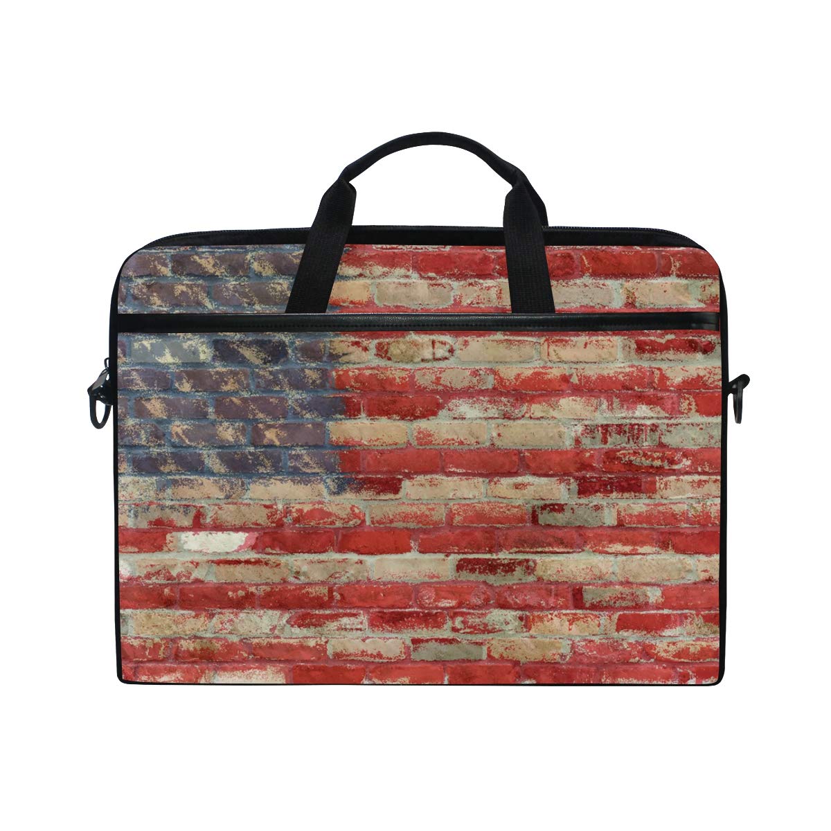 Vintage American Flag Laptop Bag for 11.6-14 Inch Laptops, Tablets & Ultrabooks - Shockproof Laptop Sleeve Case with Adjustable Shoulder Strap | Perfect for Work, School, Travel & Business Meetings