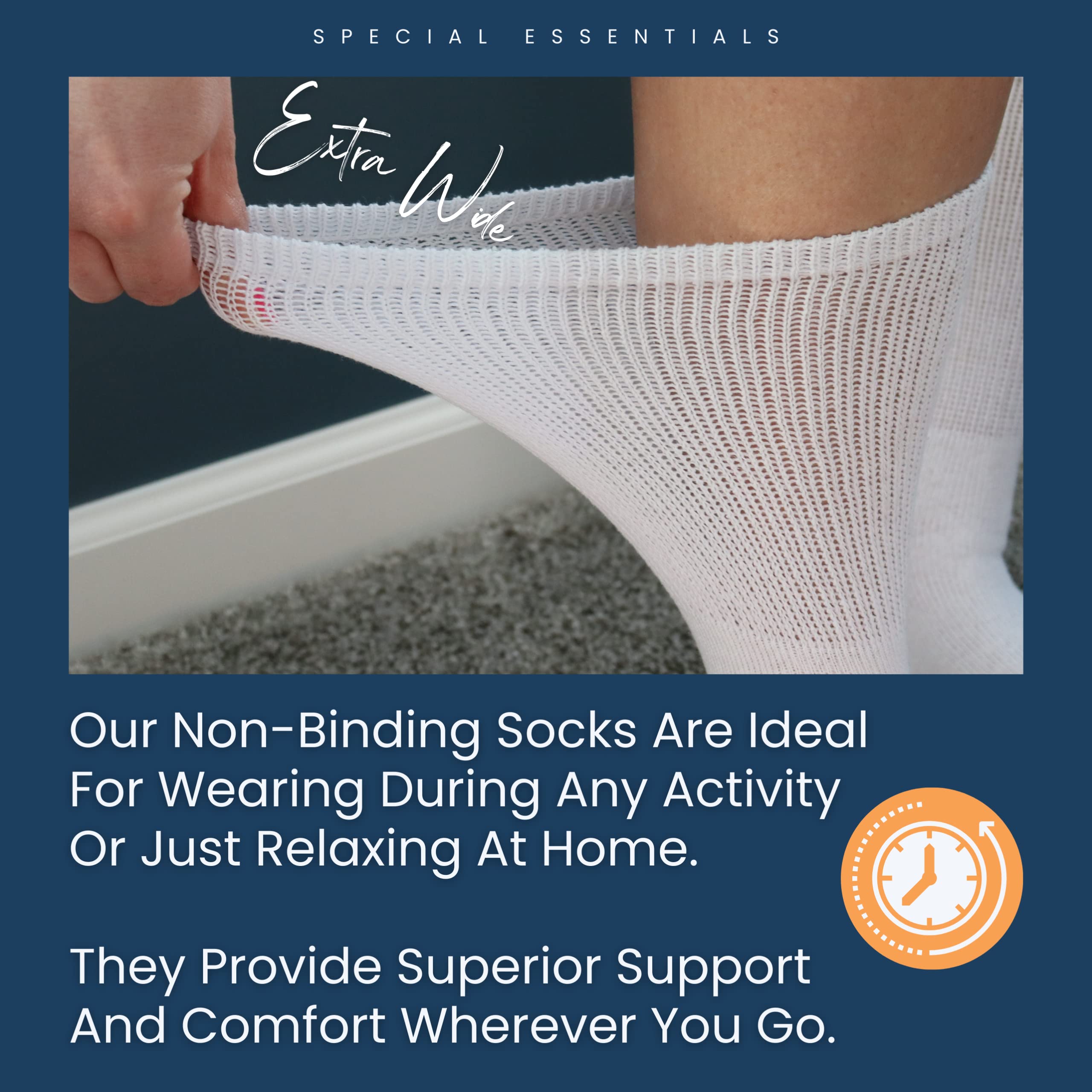 12 Pairs Cotton Diabetic Socks for Men & Women - Non-Binding Extra Wide Top Neuropathy Crew Socks - Comfortable Circulation & Swelling Relief for Diabetes - Perfect for Daily Wear, Work & Travel