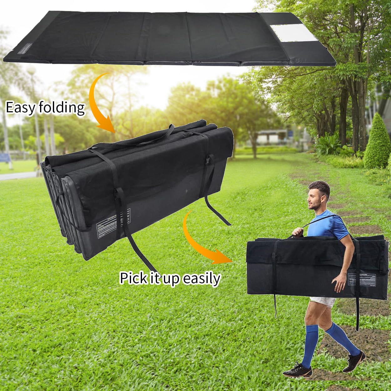 Foldable Baseball & Softball Sliding Training Mat - Slide-Rite Practice Mat for Pitching, Hitting & Driving - Indoor/Outdoor Field Training & Home Exercise - Perfect for Backyard Drills, Team Practice & Personal Fitness