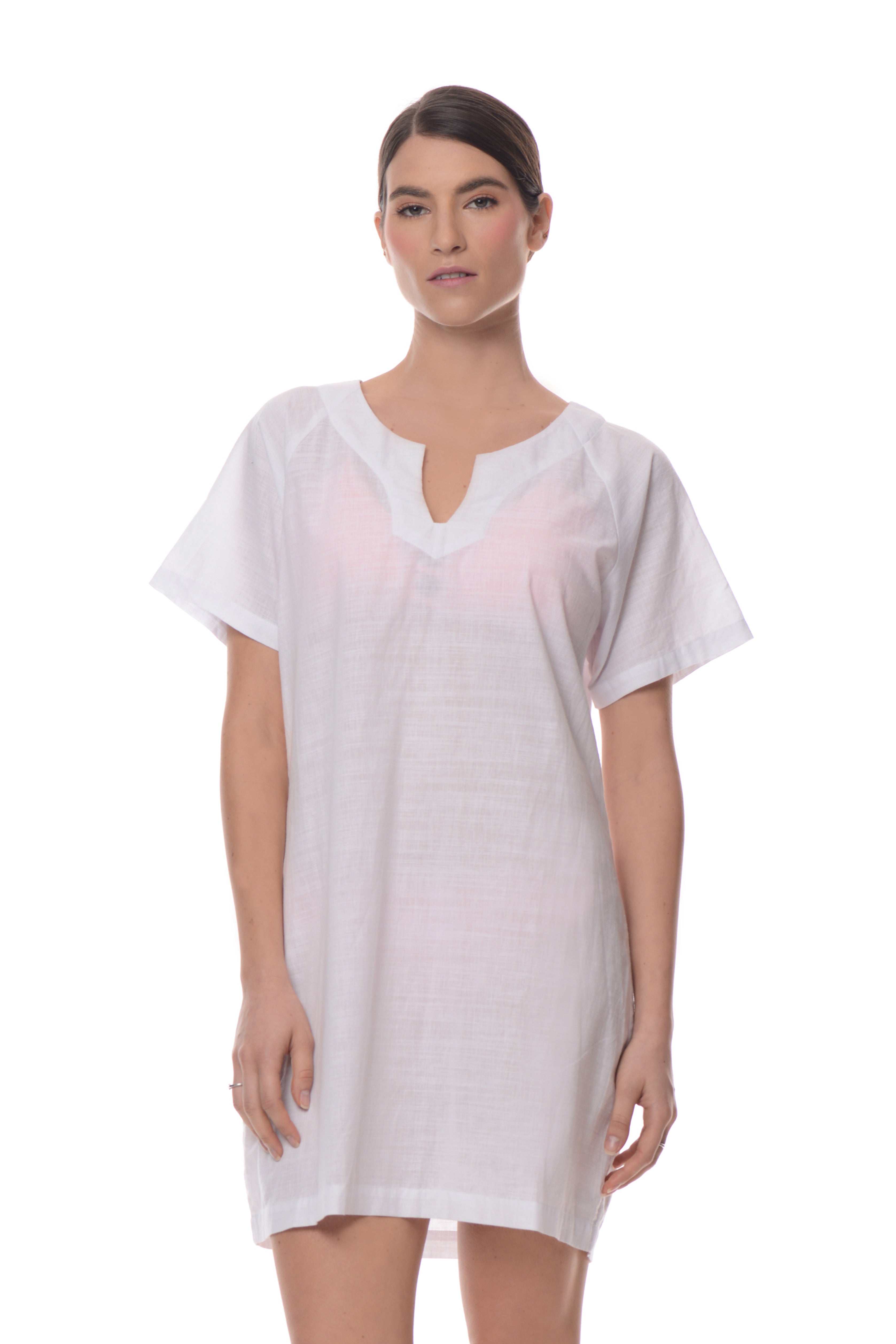 Stylish Malia Tunic in White - Women's Flowy Boho Blouse for Casual Wear & Summer Outfits