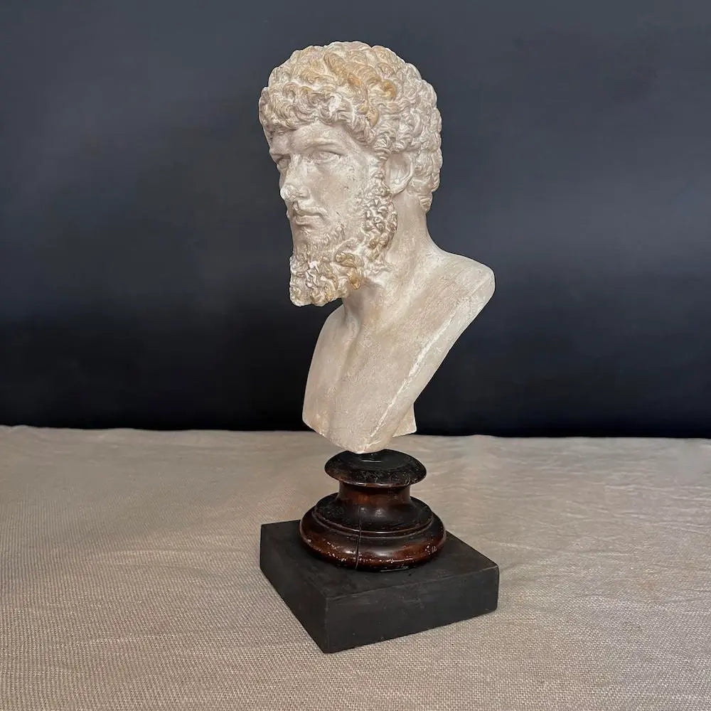 Lucio Vero Bust - Ancient Roman Plaster Statue Replica for Home Decor, Office Display & Historical Collections