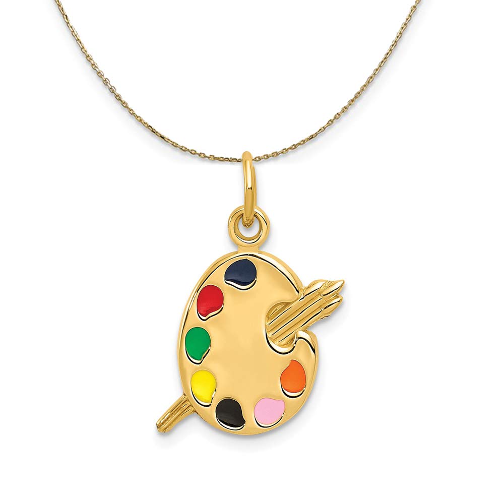 14k Gold Artist Palette Necklace - Elegant Gift for Artists