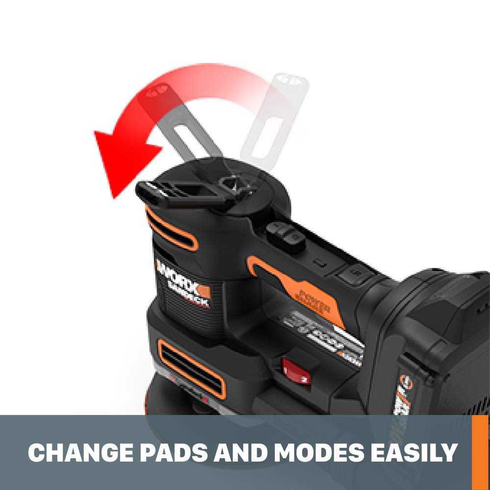 WORX 20V Cordless Random Orbital Sander - 5-in-1 Multi-Sander with Battery & Charger (WX820L) - Perfect for Woodworking, Sanding Furniture, DIY Projects & Home Renovation