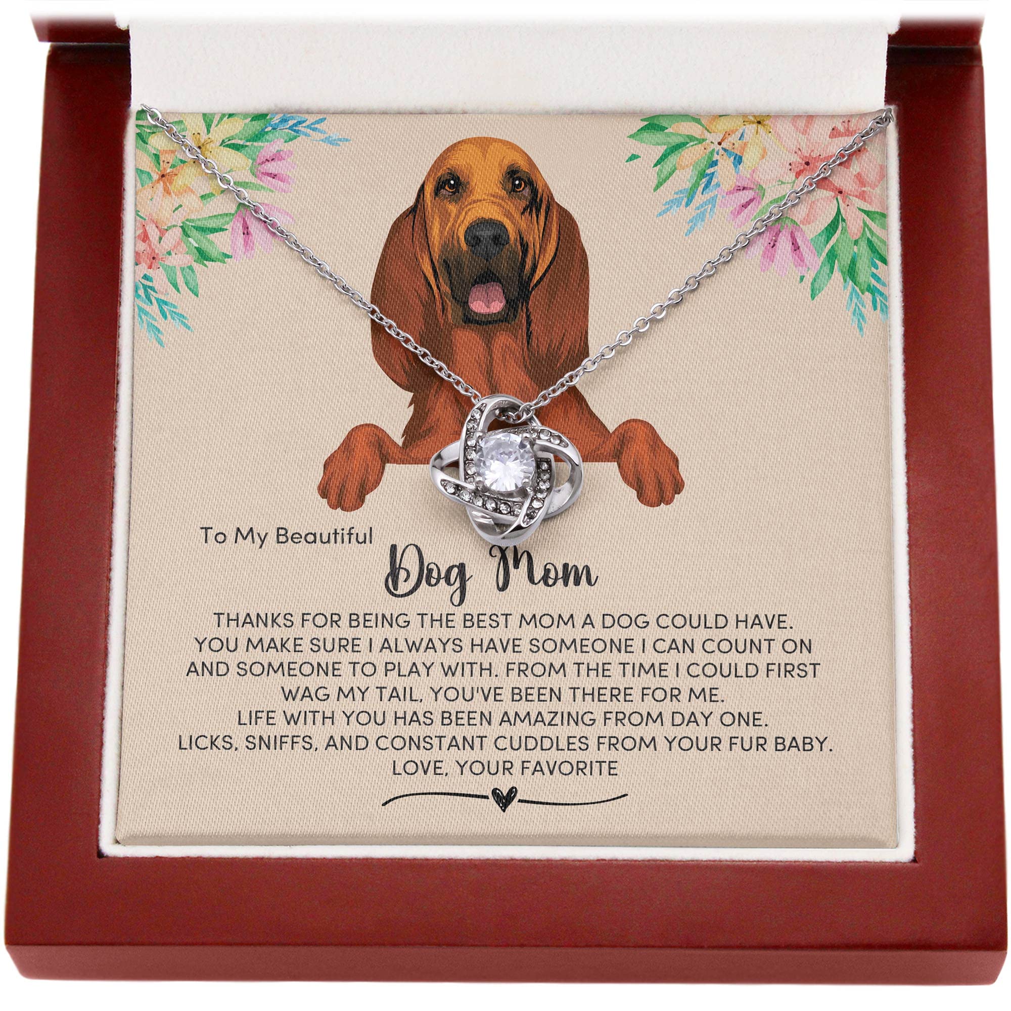 Bloodhound Dog Mom Necklace - Personalized Jewelry Gift for Bloodhound Owners - Engraved Pet Portrait Pendant - Perfect for Birthdays, Mother's Day & Dog Lovers - Wear Your Love for Your Fur Baby Everywhere