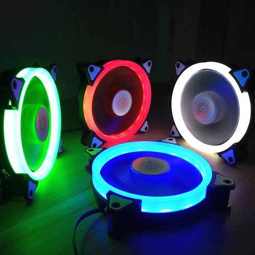 12V 3-Pack AIGO Quiet Edition 120mm Adjustable RGB LED PC Cooling Fans with Heatsink - Ultra Quiet Computer Case Fans for Gaming PC, Desktop Cooling & CPU Cooler Upgrade