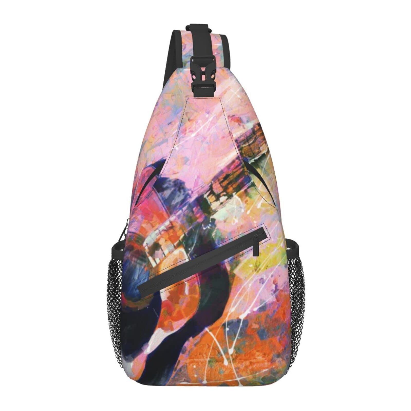 Stylish Guitar Art Sling Bag - Crossbody Shoulder Backpack for Men & Women - Perfect for Travel, Hiking & Outdoor Sports - Lightweight & Durable Daypack