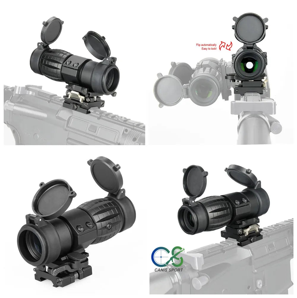 3X Hunting Scope with Ballistic CQ Reticle | PPT Tactical Prism Sight | HAMR 4x24 Riflescope for Sniper & Airsoft Guns | Durable Optics for Hunting, Tactical Training & Outdoor Shooting