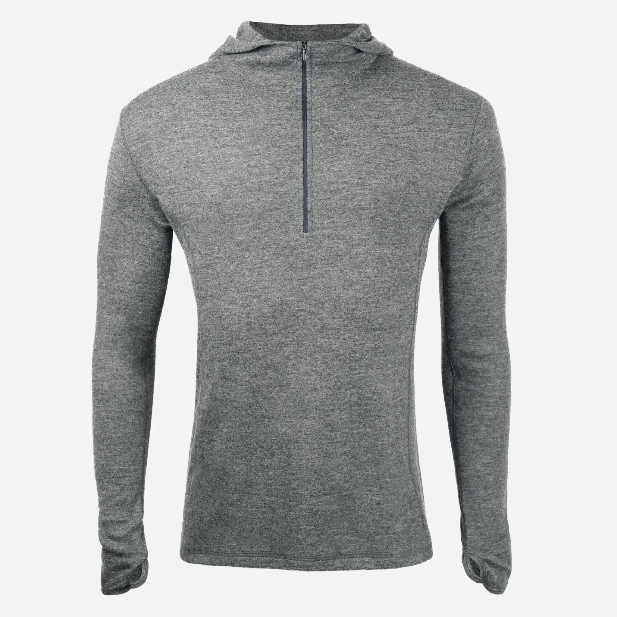 Men's Alpaca Wool Hoodie - 300 Lightweight Half Zip Pullover for Outdoor Hiking & Winter Travel | Soft Thermal Fleece Sweatshirt