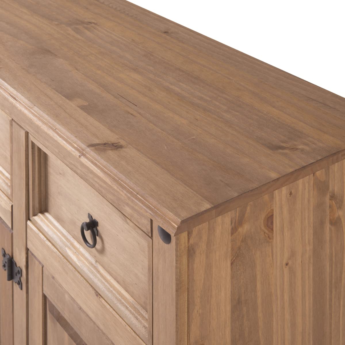 Corona Sideboard Buffet with 3 Doors & 3 Drawers - Solid Wood Storage Cabinet, Cupboard Console Table for Living Room, Kitchen Island, Dining Room & Hallway - Perfect for Home Organization & Stylish Storage (Brown)