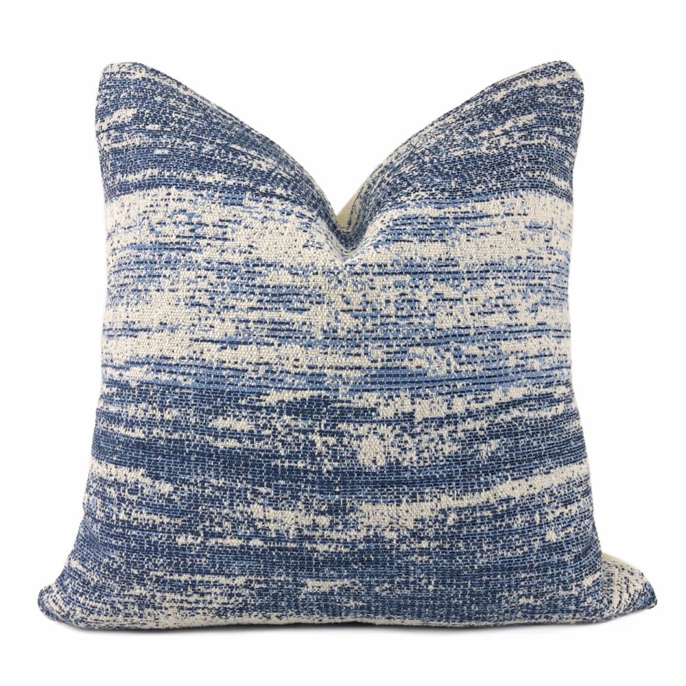 Newport Blue Cream Abstract Texture Pillow Cover - Modern Boho Home Decor for Living Room, Bedroom, or Nursery - Soft & Stylish Throw Pillow Case - 18x18 Inches
