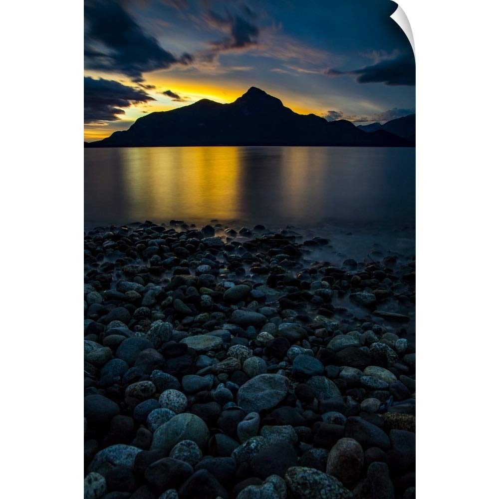 CANVAS ON DEMAND Sunlit Mountain Landscape Wall Decal - Premium Photography Art Print for Home & Office Decor - Perfect for Living Room, Bedroom or Workspace