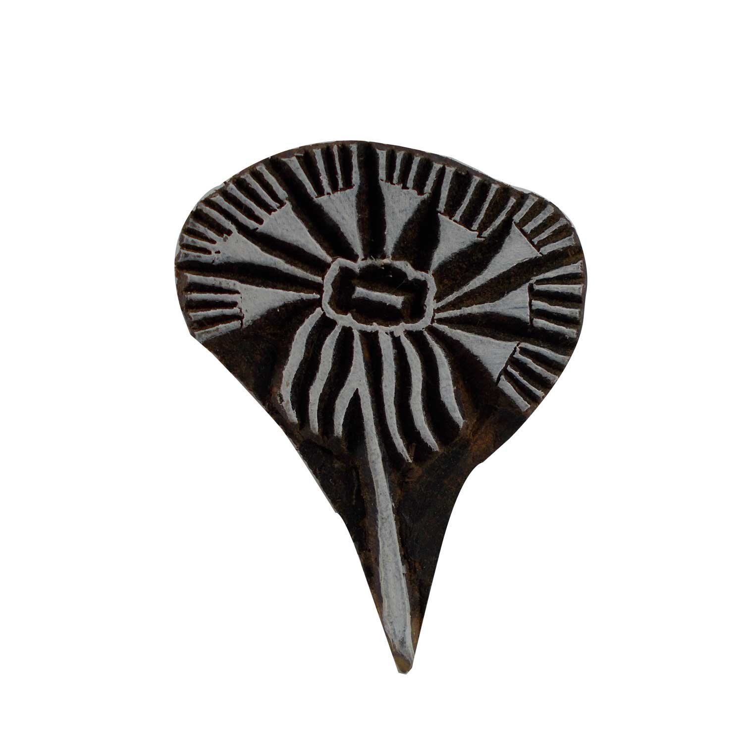 Fox Wooden Printing Stamp with Wild Flower Motif - DIY Craft Block for Textile, Scrapbooking, Henna Tattoo & Clay Projects | Perfect for Handmade Cards, Fabric Printing & Art Journaling