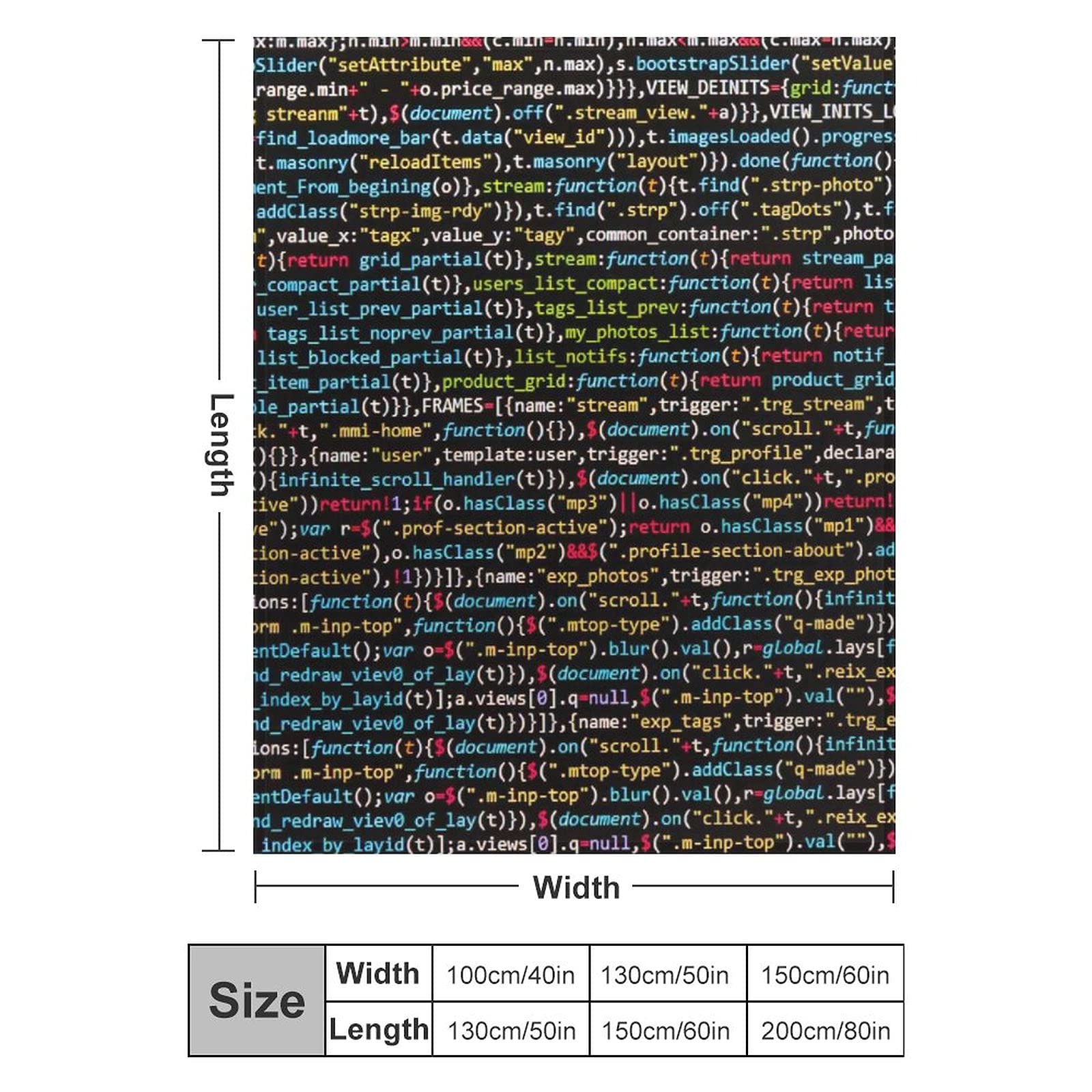 Funny Programmer Code Custom Flannel Throw Blanket - 40x50 Inches Soft Cozy White Blanket for Bed, Couch, Sofa, Office & Camping - Perfect Gift for Developers & Tech Lovers