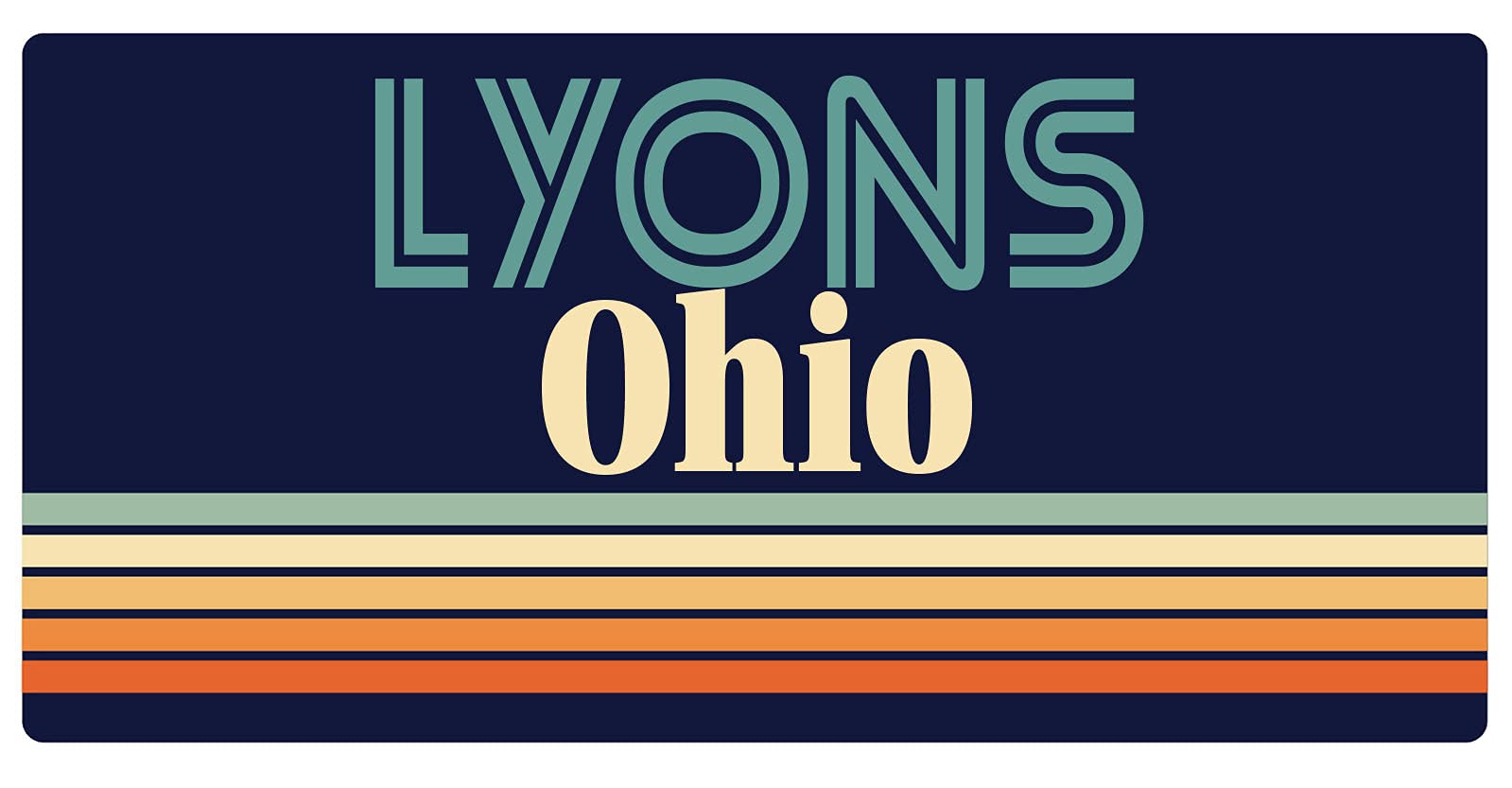 Lyons Ohio 5 x 2.5-Inch Retro Fridge Magnet - Vintage Souvenir & Decorative Refrigerator Accessory for Home, Office, or Gift Giving
