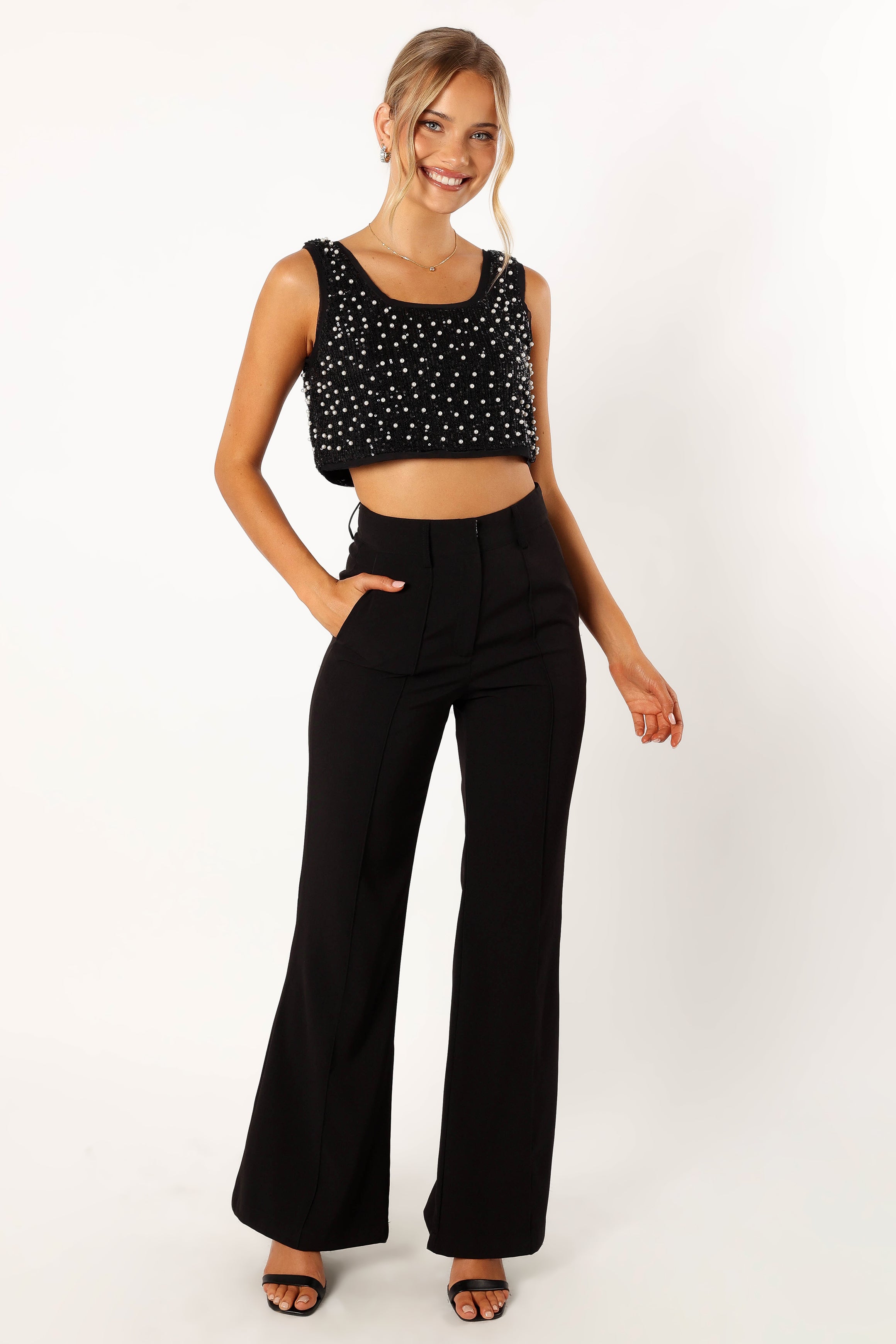 Harley Pearl Crop Top for Women - Stylish Black Summer T-Shirt | Fashionable Casual Wear for Beach, Party & Everyday Outfits